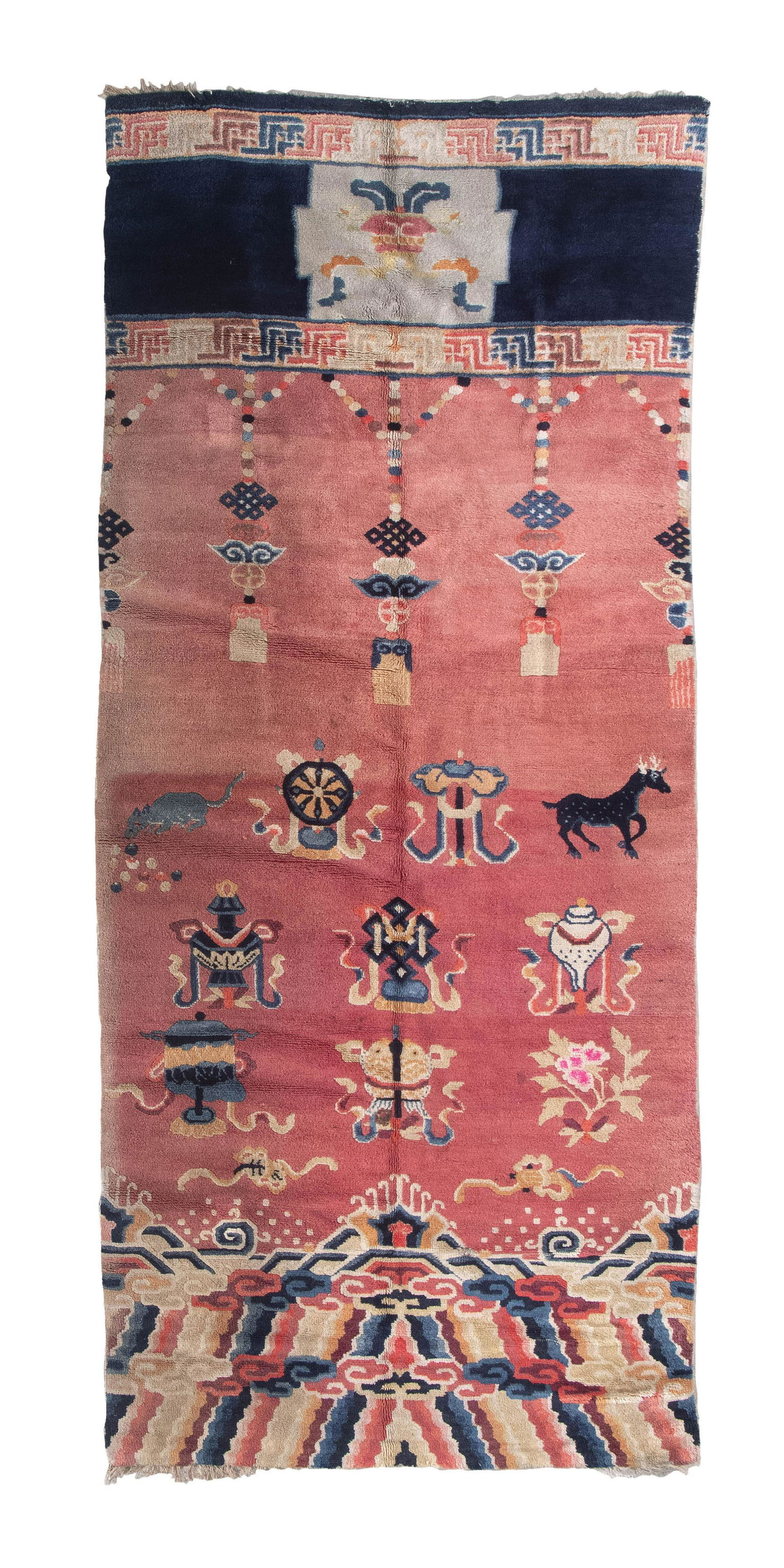 CHINESE DESIGN RUG: 3'7" X 8'8" Circa 1930s (1 of 12)