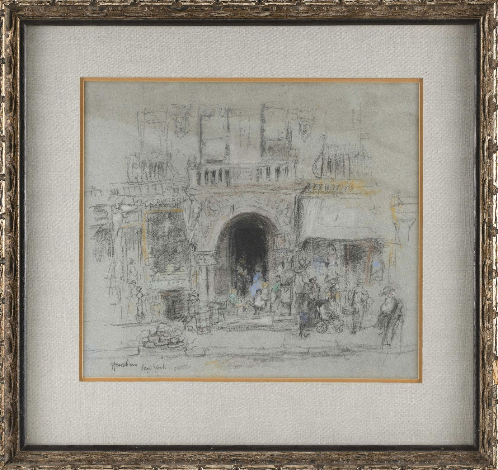 GLENN COOPER HENSHAW (New York/Indiana/Maryland, 1880-1946), “New York”., Mixed media on (1 of 1)