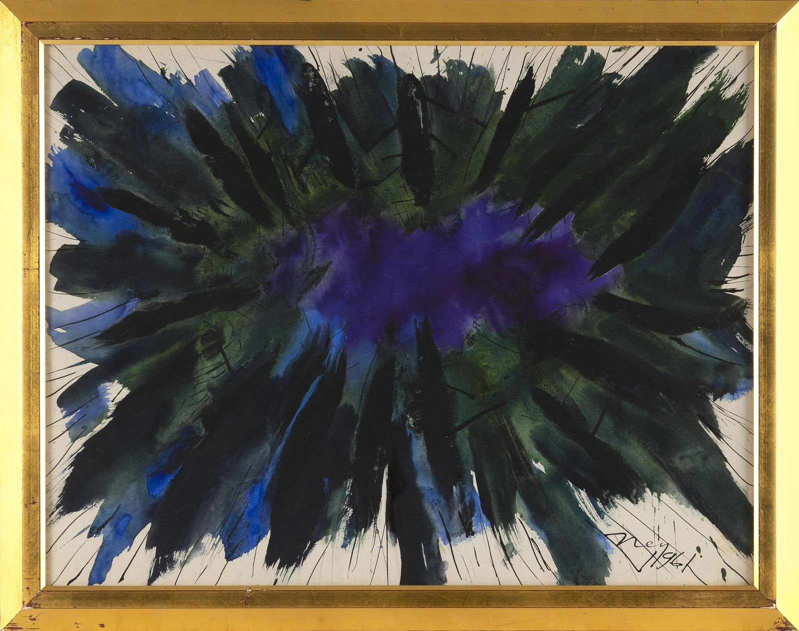 LLOYD RAYMOND NEY (Pennsylvania, 1893-1965), Abstract composition, 1961., Watercolor on paper, (1 of 2)