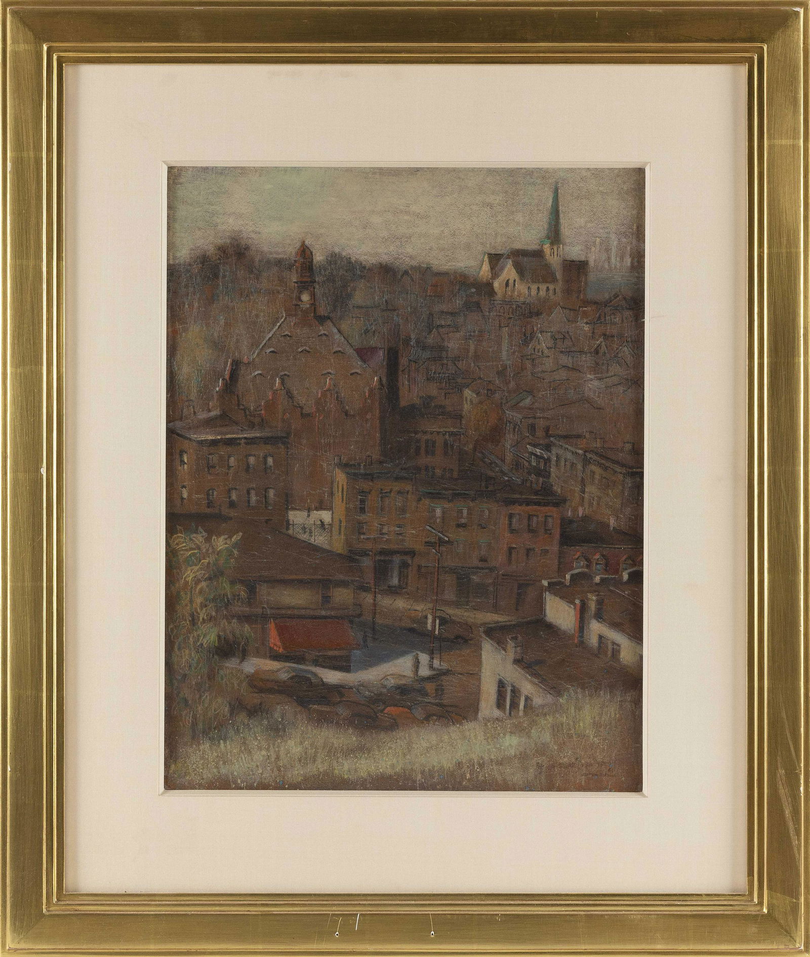 STUYVESANT VAN VEEN (New York, 1910-1987), Late Afternoon, Staten Island, 1963., Casein and gouache, (1 of 2)