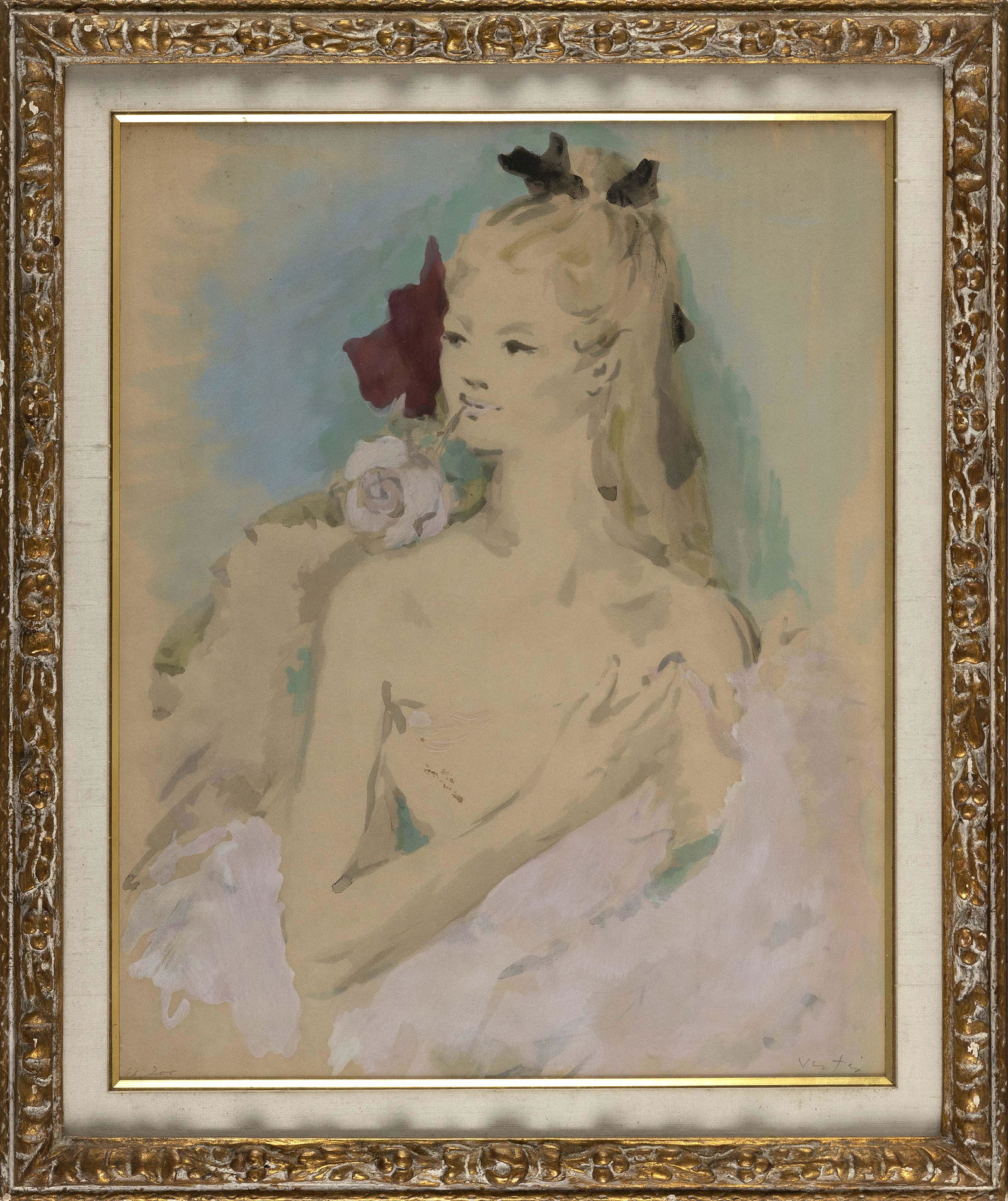 MARCEL VERTES (New York/Hungary, 1895-1961), Portrait of a woman., Color lithograph, 22” x: MARCEL VERTESNew York/Hungary, 1895-1961Portrait of a woman. Signed and inscribed “Ed. 200” in pencil lower left.Color lithograph, 22” x 17.5”. Framed 23” x 27.5”.