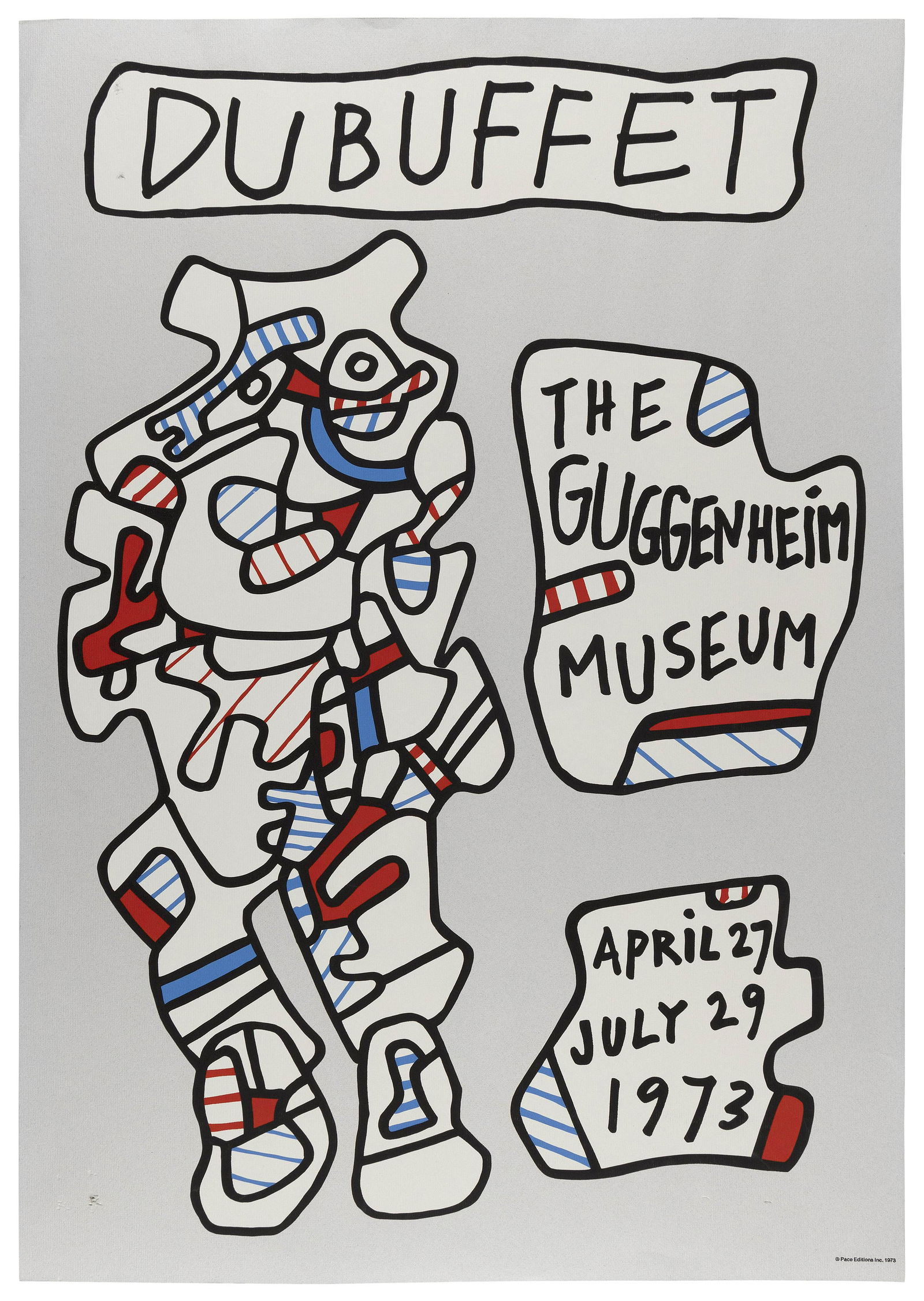 JEAN DUBUFFET   France, 1901-1985  Guggenheim Museum poster, 1973. Published by Pace Editions, New (1 of 1)
