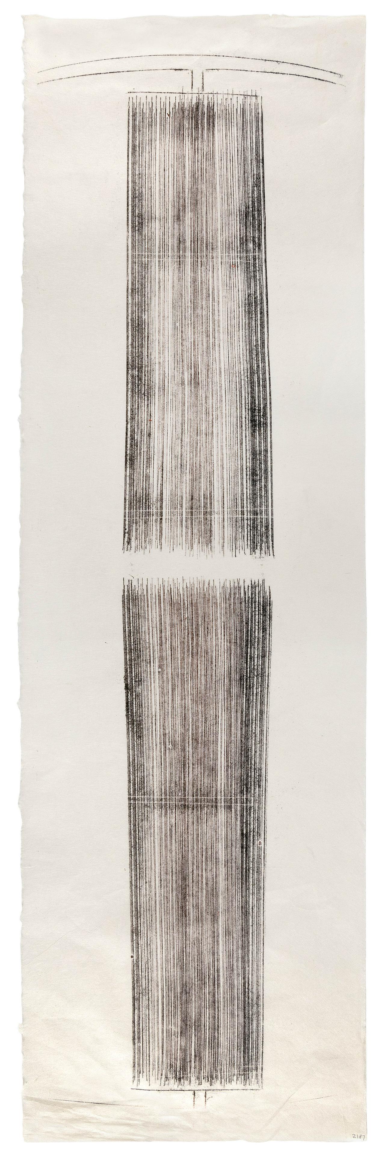 HARRY BERTOIA Michigan/California/Pennsylvania/Italy, 1915-1978 Untitled. Initialed “: HARRY BERTOIA Michigan/California/Pennsylvania/Italy, 1915-1978 Untitled. Initialed “HB” in pencil lower right and verso. Inscribed “2187” in pencil lower right. Monotype on ri