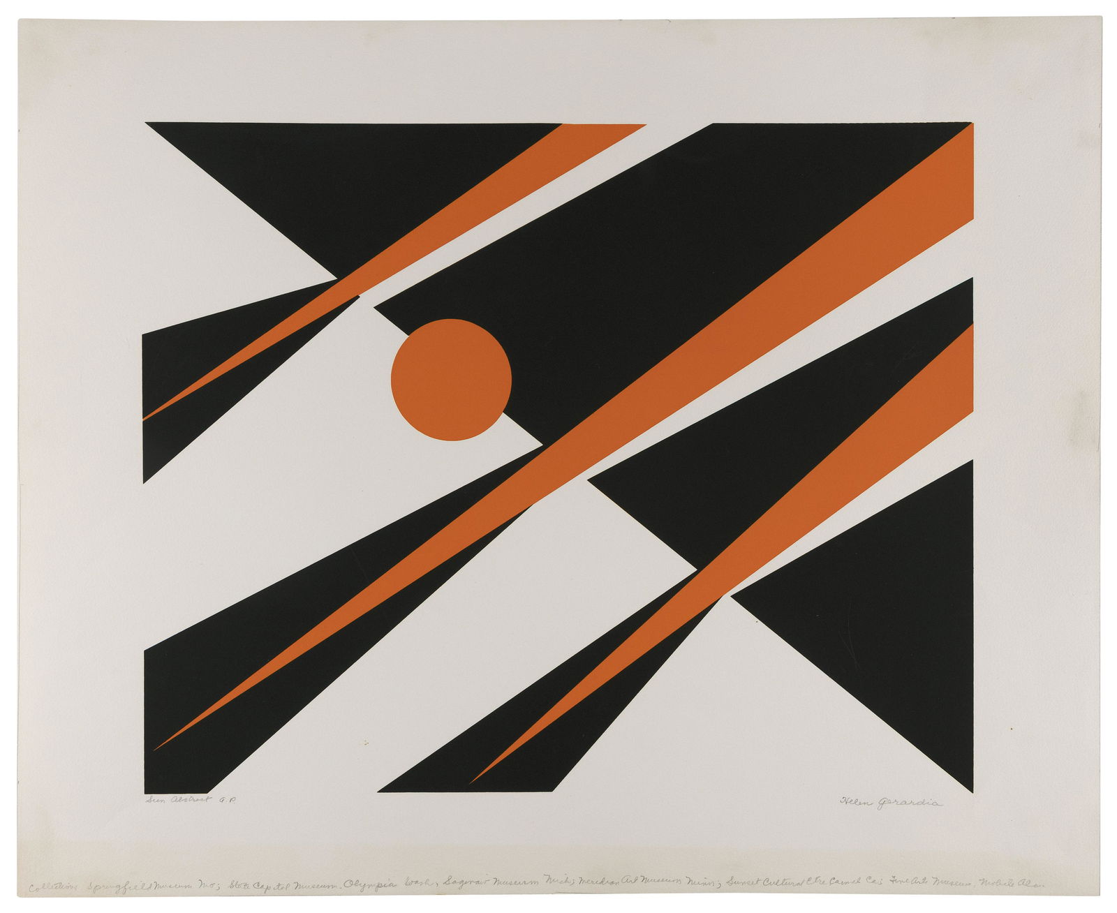 HELEN GERARDIA   New York/Russian Federation, 1903-1988  "Sun Abstract". Signed, titled (1 of 1)