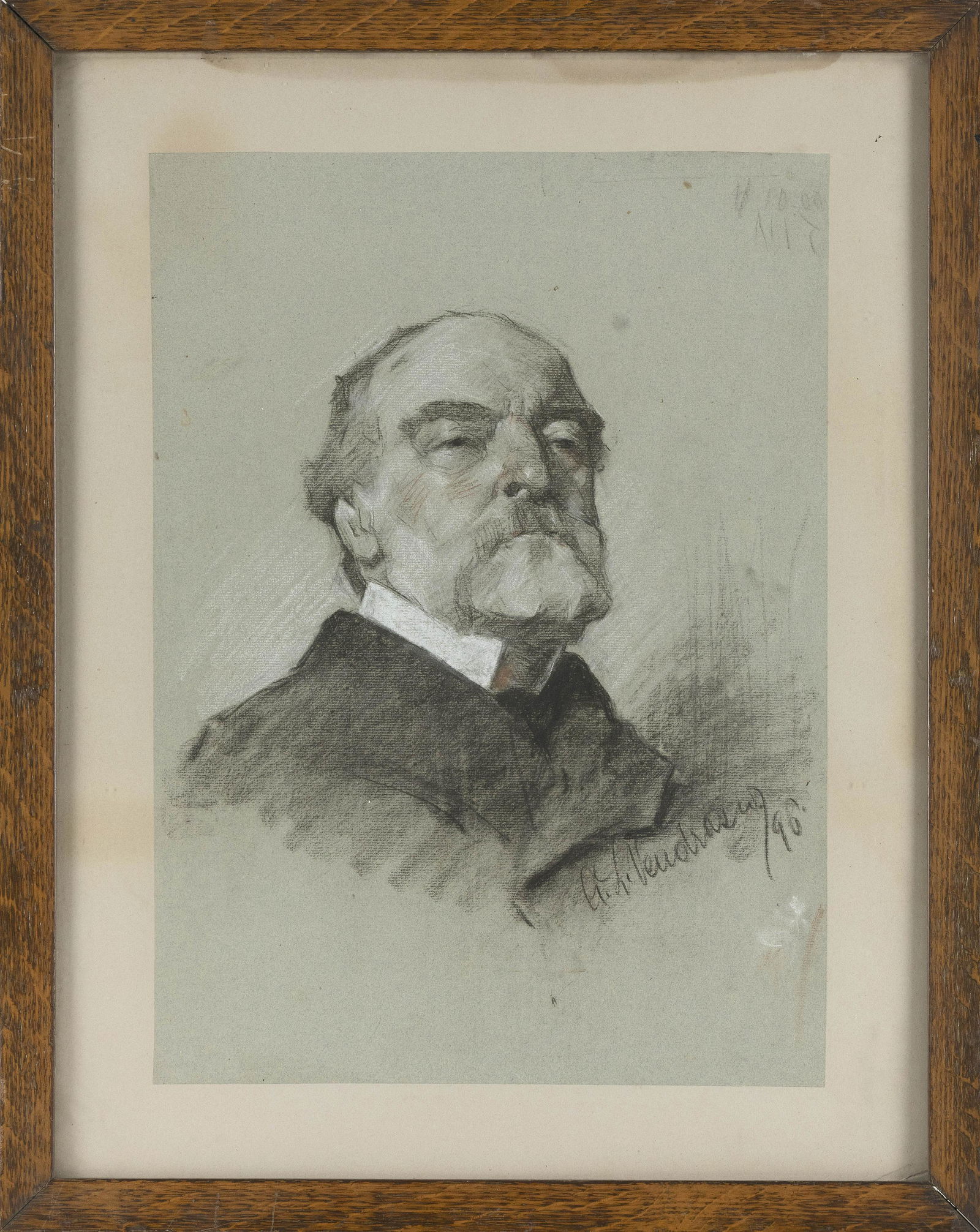 AMERICAN SCHOOL (Late 19th Century,), Portrait of a man., Charcoal on paper, 17” x 12” (1 of 3)