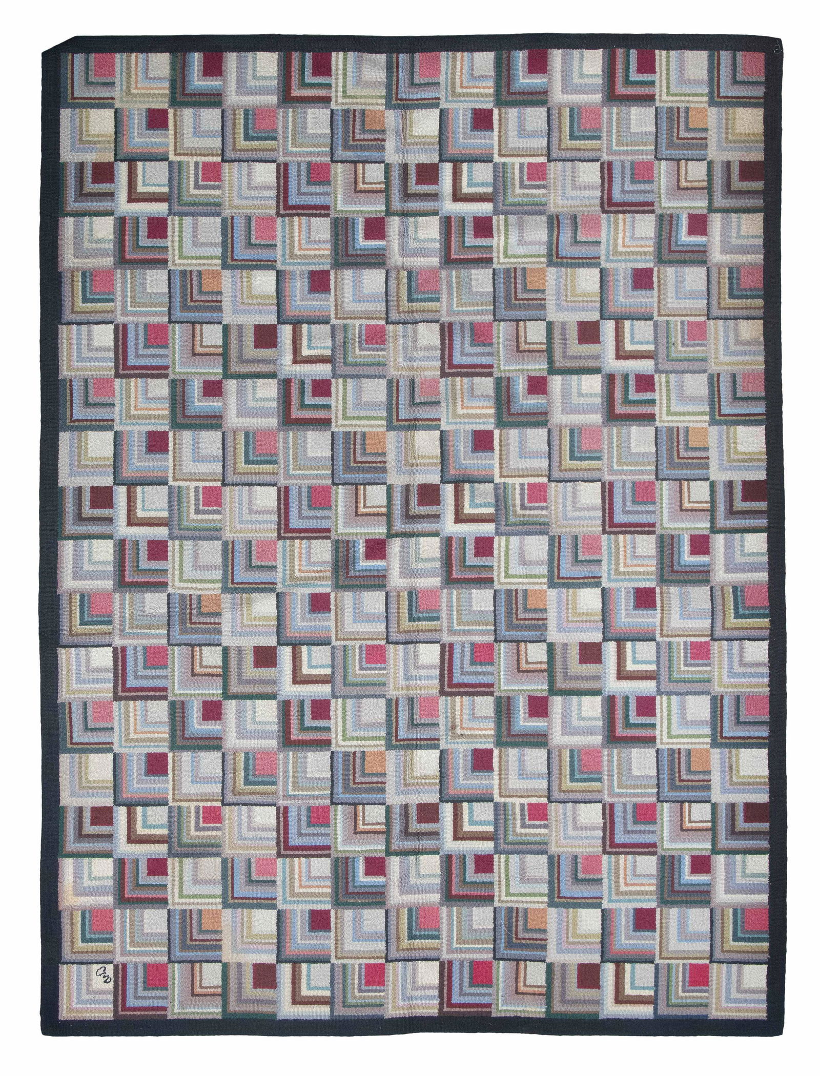 CLAIRE MURRAY HOOKED RUG 20th Century 6’4” x 8’5” (1 of 2)