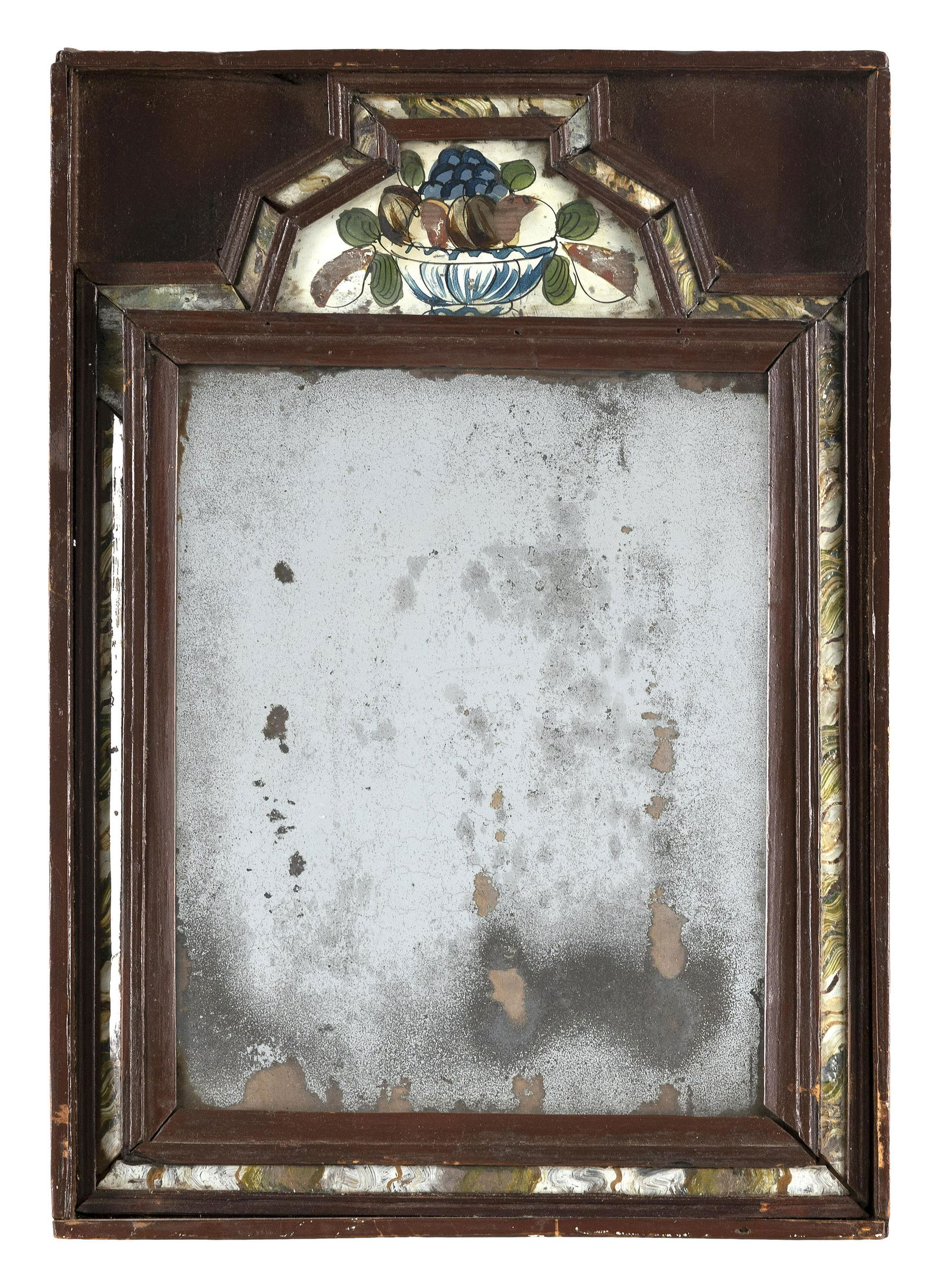 QUEEN ANNE COURTING MIRROR 18th Century Height 16.5”. Width 11.5”. (1 of 2)