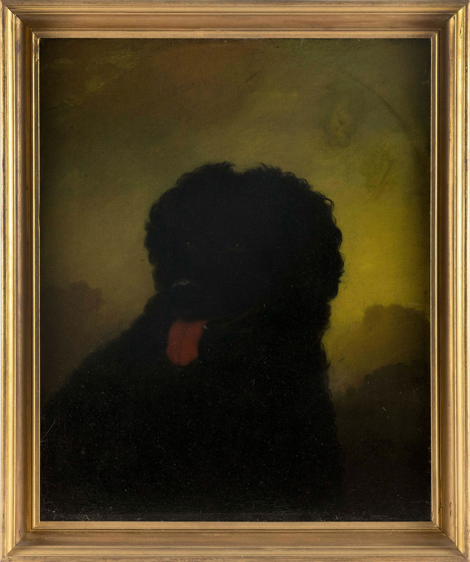 AMERICAN SCHOOL (19th Century,), Portrait of a dog., Oil on canvas, 27" x 22". Framed 32" x 26". (1 of 4)