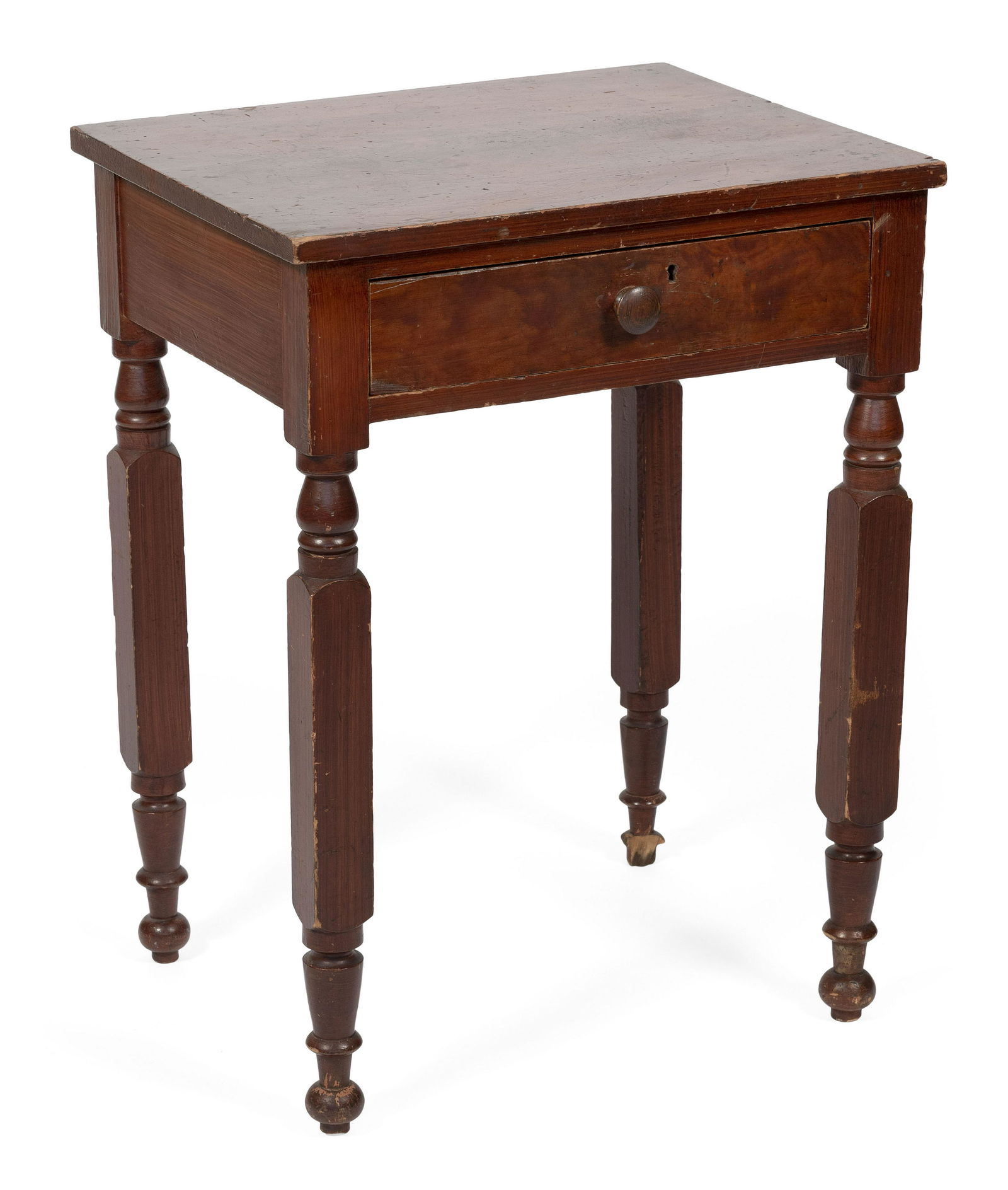 NEW YORK STATE GRAIN-PAINTED ONE-DRAWER STAND Circa 1820 Height 29". Width 22". Depth 18". (1 of 1)