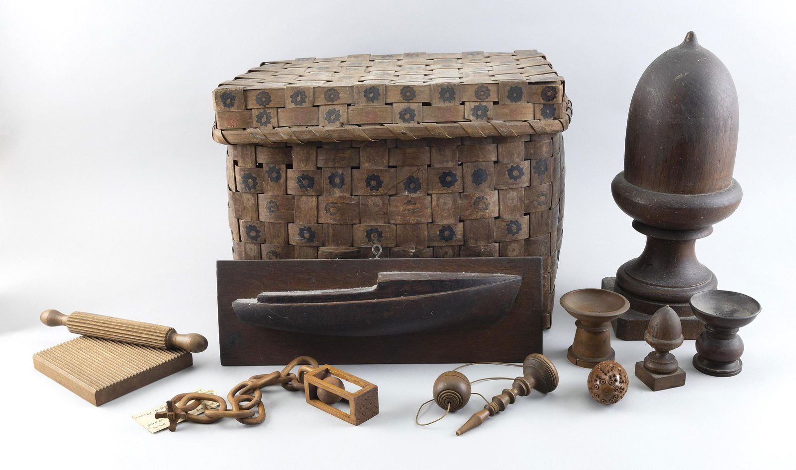 ODD LOT OF WOODEN ITEMS 19th Century Heights from 1” to 14”. (1 of 1)