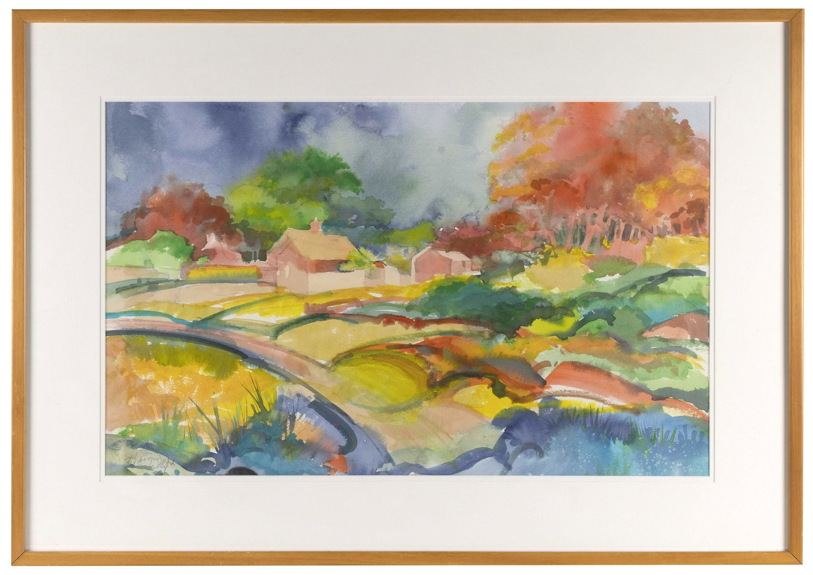 HARVEY JOHN DODD (Massachusetts, 1933-2011), "Red Tree Abstract 2004"., Watercolor on paper, 19" x (1 of 2)