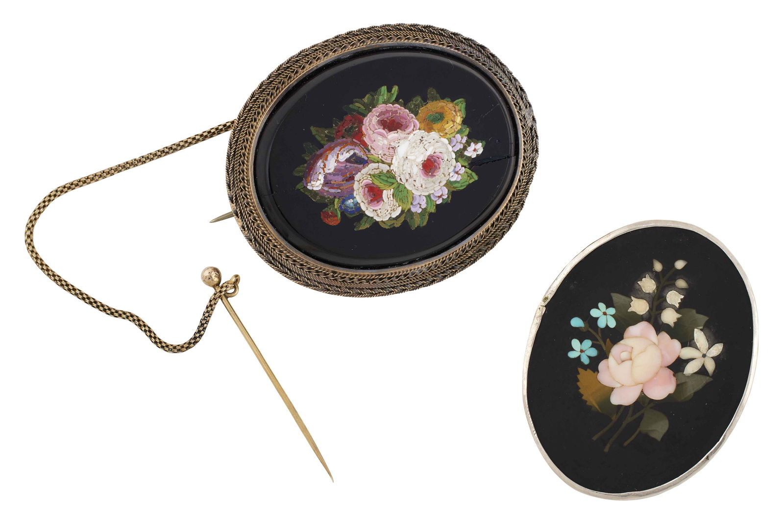 TWO MOSAIC BROOCHES Late 19th/Early 20th Century Approx. 20.97 total dwt. (1 of 1)