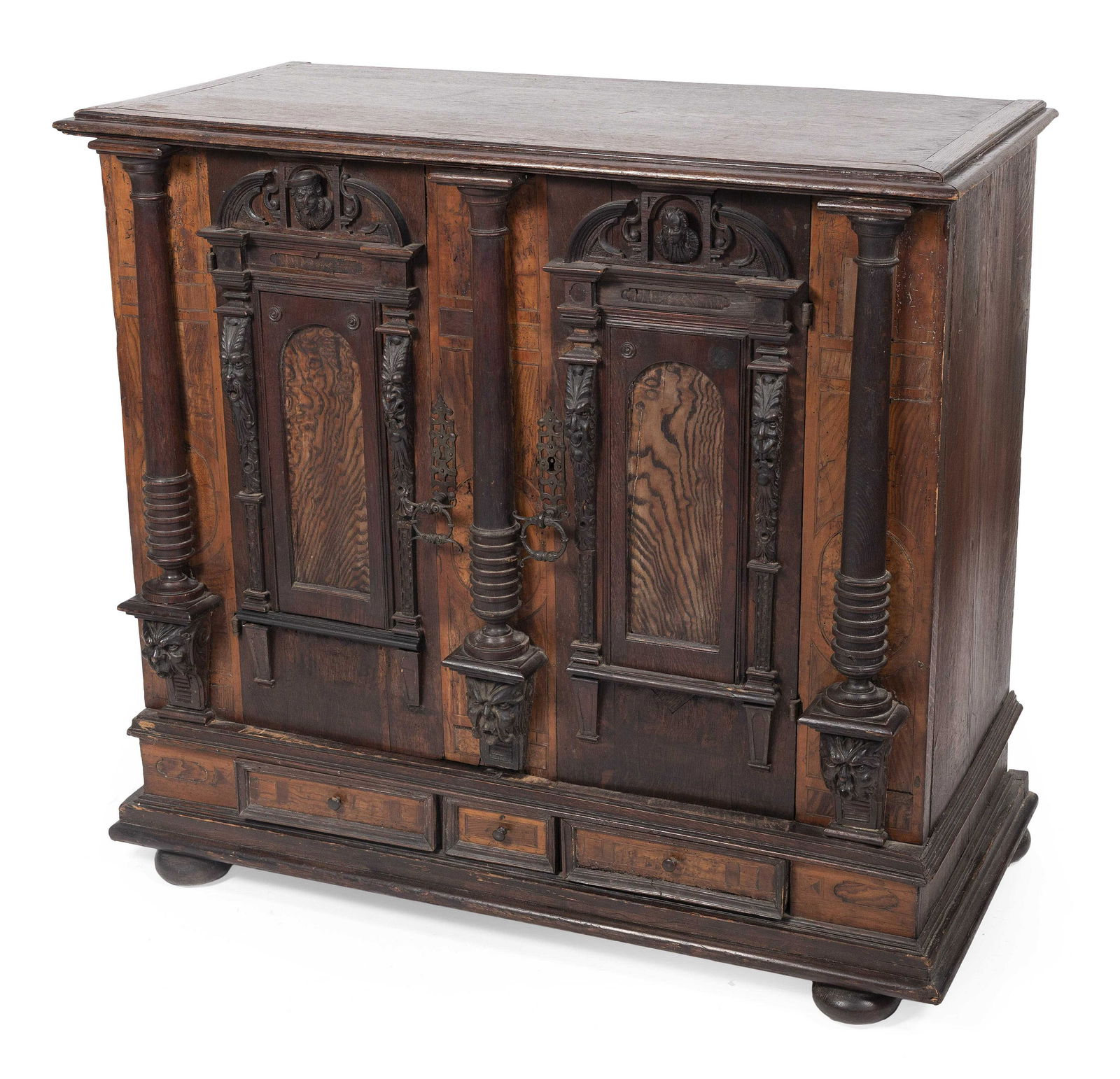 ORNATE ITALIAN CUPBOARD 18th/19th Century Height 41”. Width 45”. Depth 22”. (1 of 4)