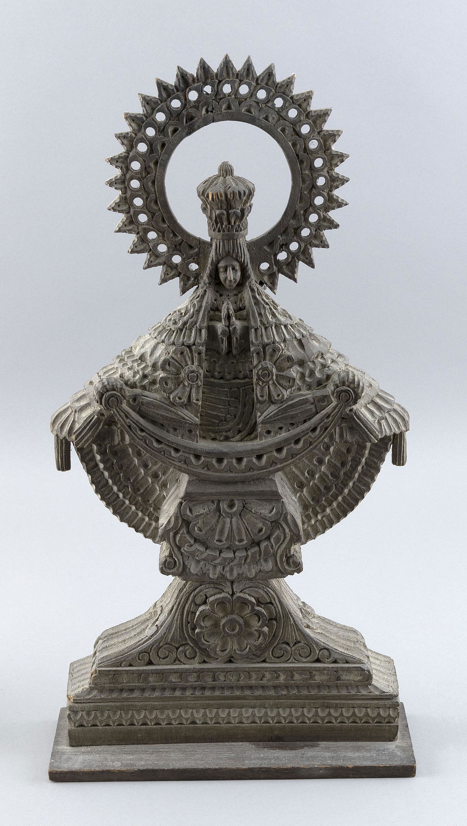 CONTINENTAL CARVED WOODEN ALTAR ORNAMENT 19th Century Height 19". Width 10". Depth 3". (1 of 2)