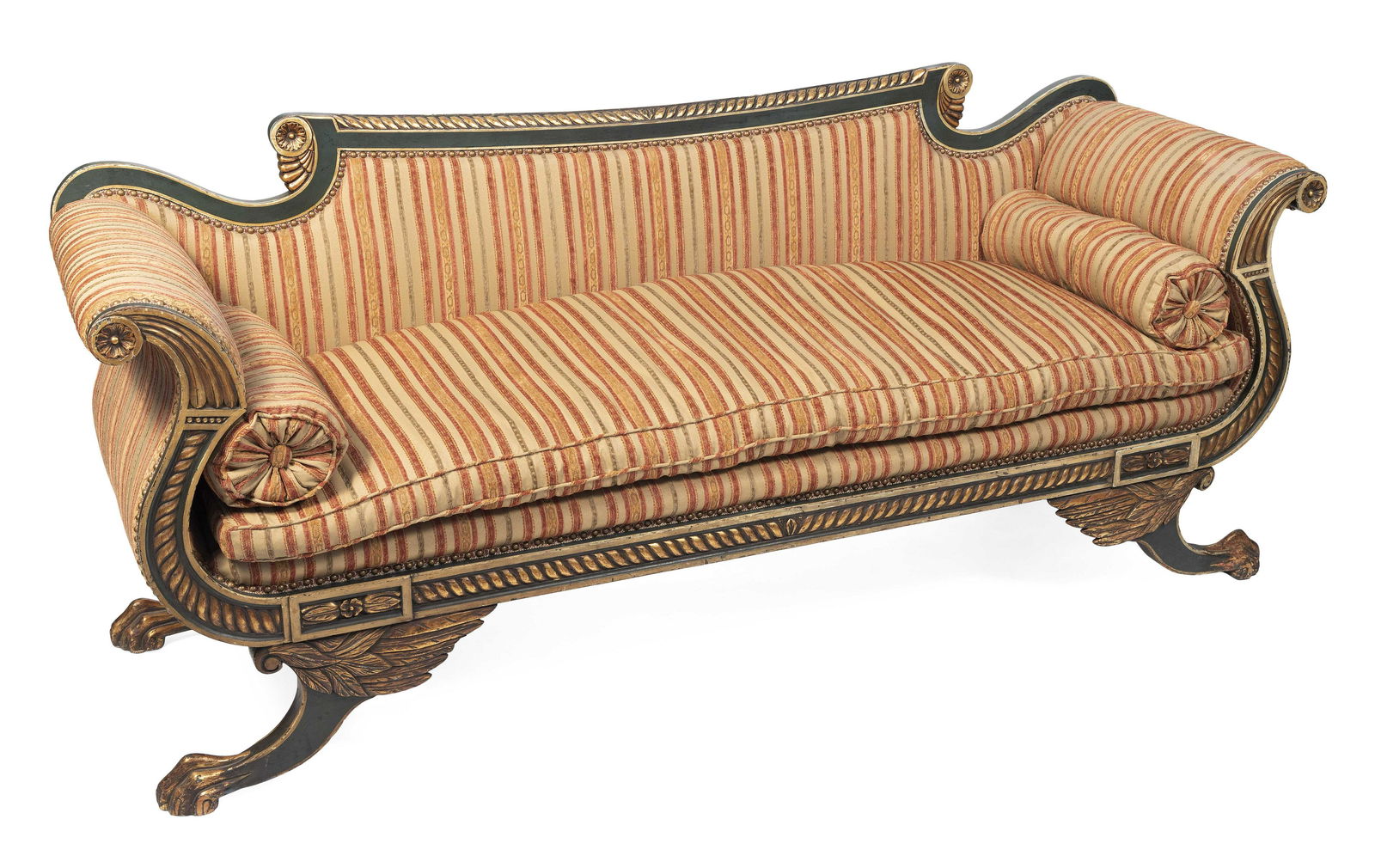 FEDERAL-STYLE SOFA Circa 1900 Back height 35.5”. Seat height 20”. Length 81.5”. (1 of 1)