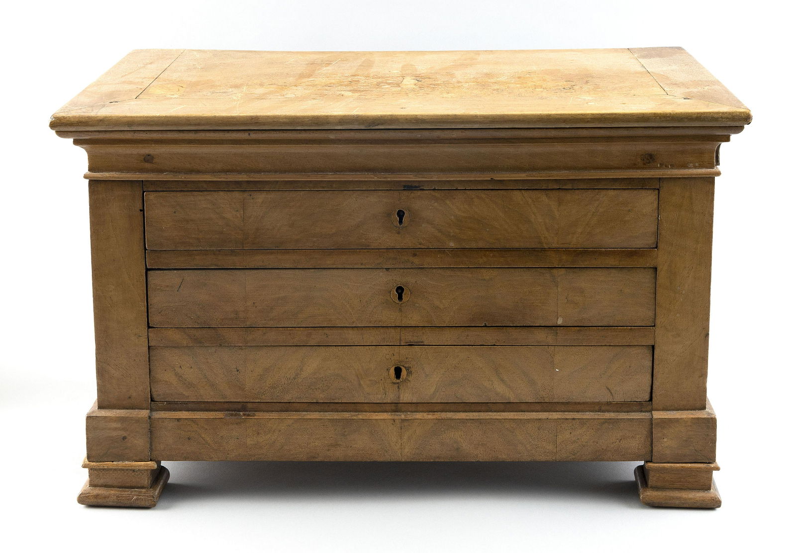 BIEDERMEIER-STYLE TABLETOP CHEST Late 19th Century Height 11.75”. Width 19”. Depth (1 of 3)