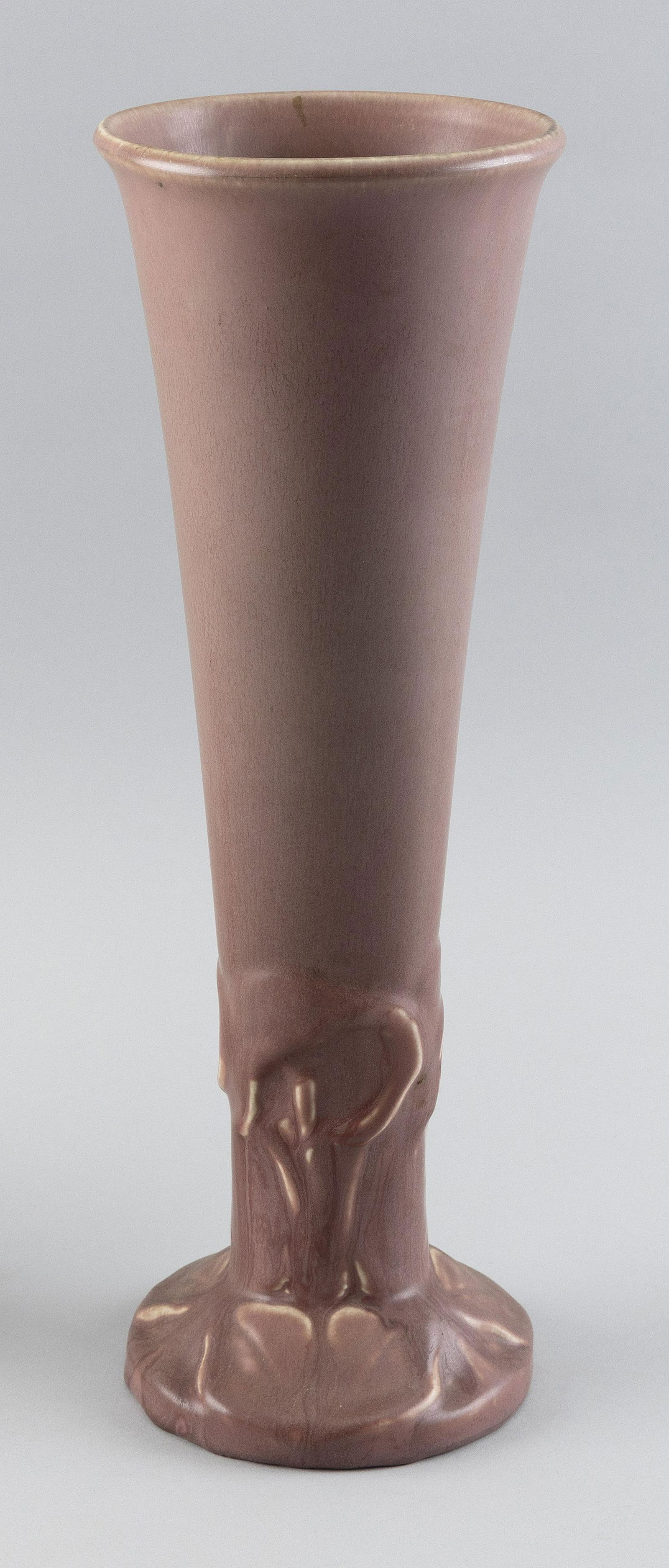 ROOKWOOD POTTERY MATTE MAUVE GLAZE VASE Dated 1922 Height 14.5”. Diameter at rim 5”. (1 of 3)