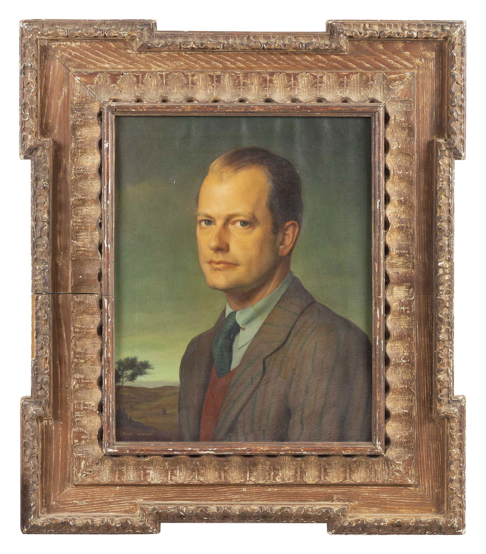 ELMER WESLEY GREENE, JR. (Massachusetts, 1907-1964), Portrait of Ben Cook., Oil on canvas, 20” (1 of 2)