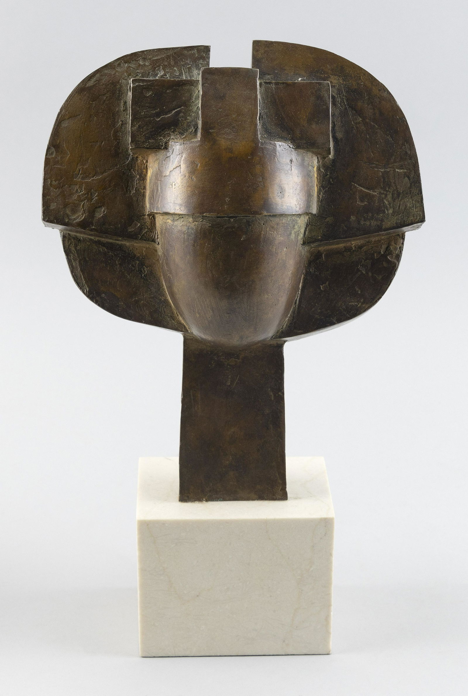 MODERNIST ABSTRACT BRONZE SCULPTURE Mid- to Late 20th Century Total height 12.5”. Base 4” (1 of 2)