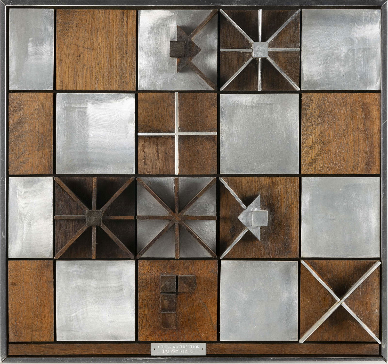 HARVEY KIDDER (New York/Massachusetts, 1918-2001), “Chess Abstraction”., Aluminum and (1 of 2)