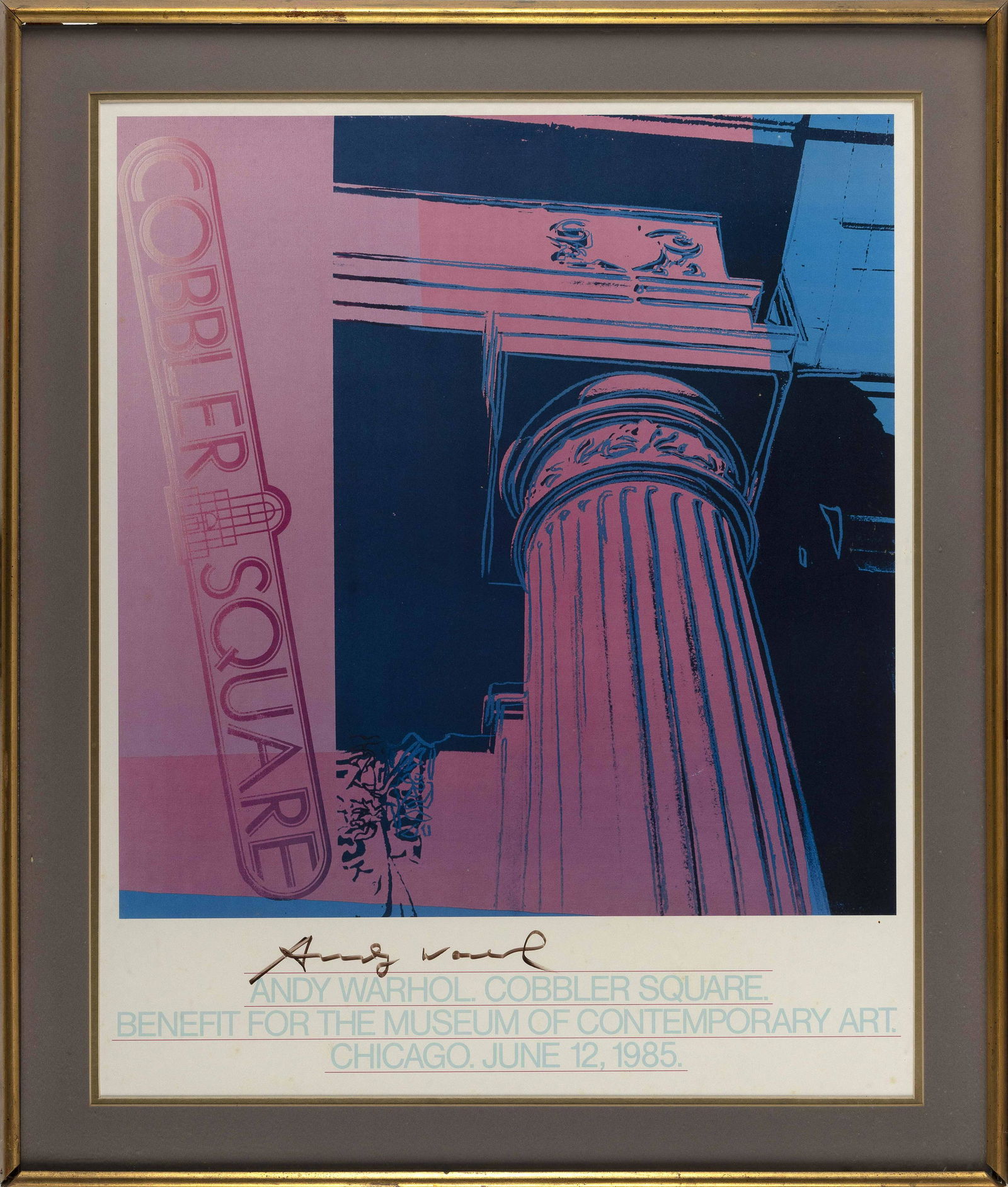 ANDY WARHOL SIGNED POSTER 20th Century Lithograph on paper, 29” x 24”. Framed 35” (1 of 2)