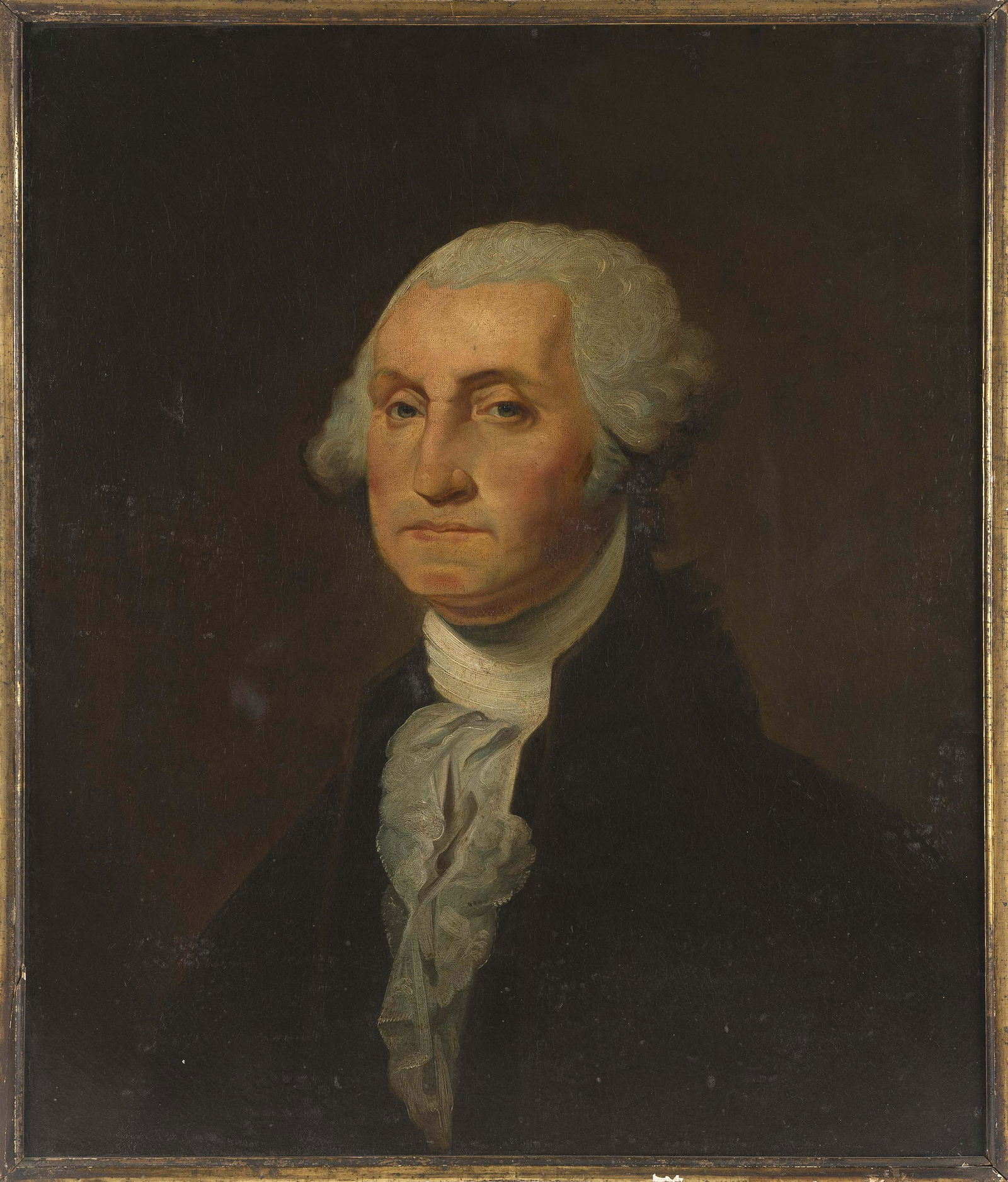 AFTER GILBERT STUART (19th Century,), Portrait of George Washington, Oil on canvas, 30” x: AFTER GILBERT STUART19th CenturyPortrait of George Washington after the Stuart 1803-1805 portrait.Oil on canvas, 30” x 25”. Framed 31” x 26”.