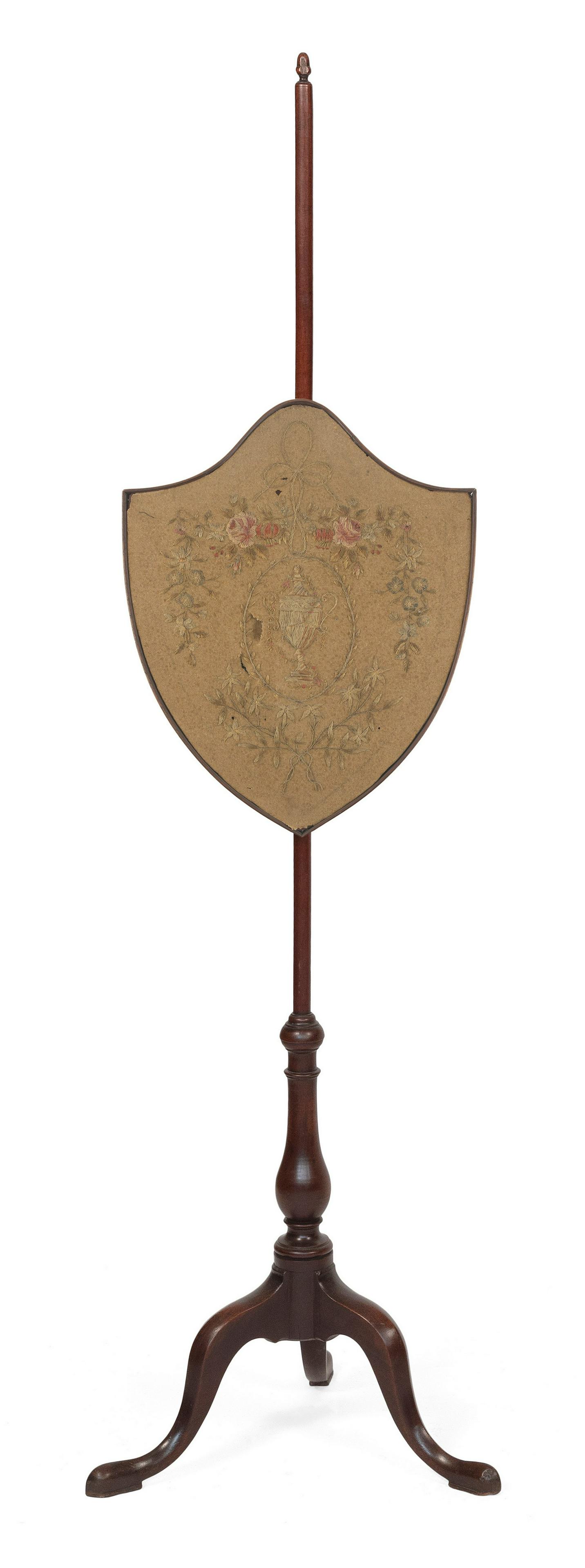 FEDERAL POLE SCREEN Fourth Quarter of the 18th Century Height 57.5". (1 of 3)