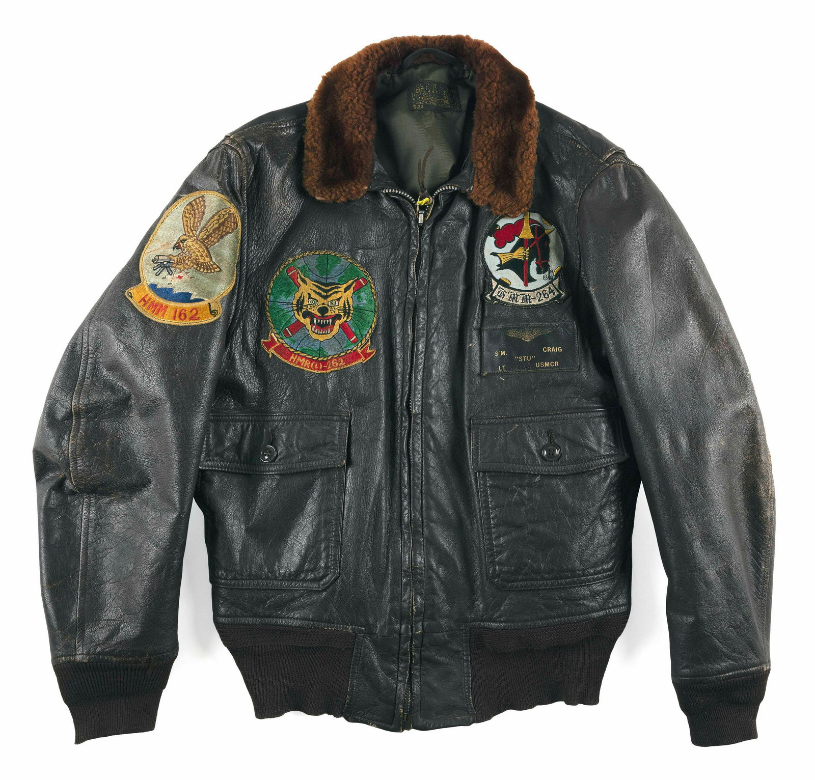 U.S. MARINE FLYER’S BOMBER FLIGHT JACKET Vietnam Era Size 42. (1 of 4)