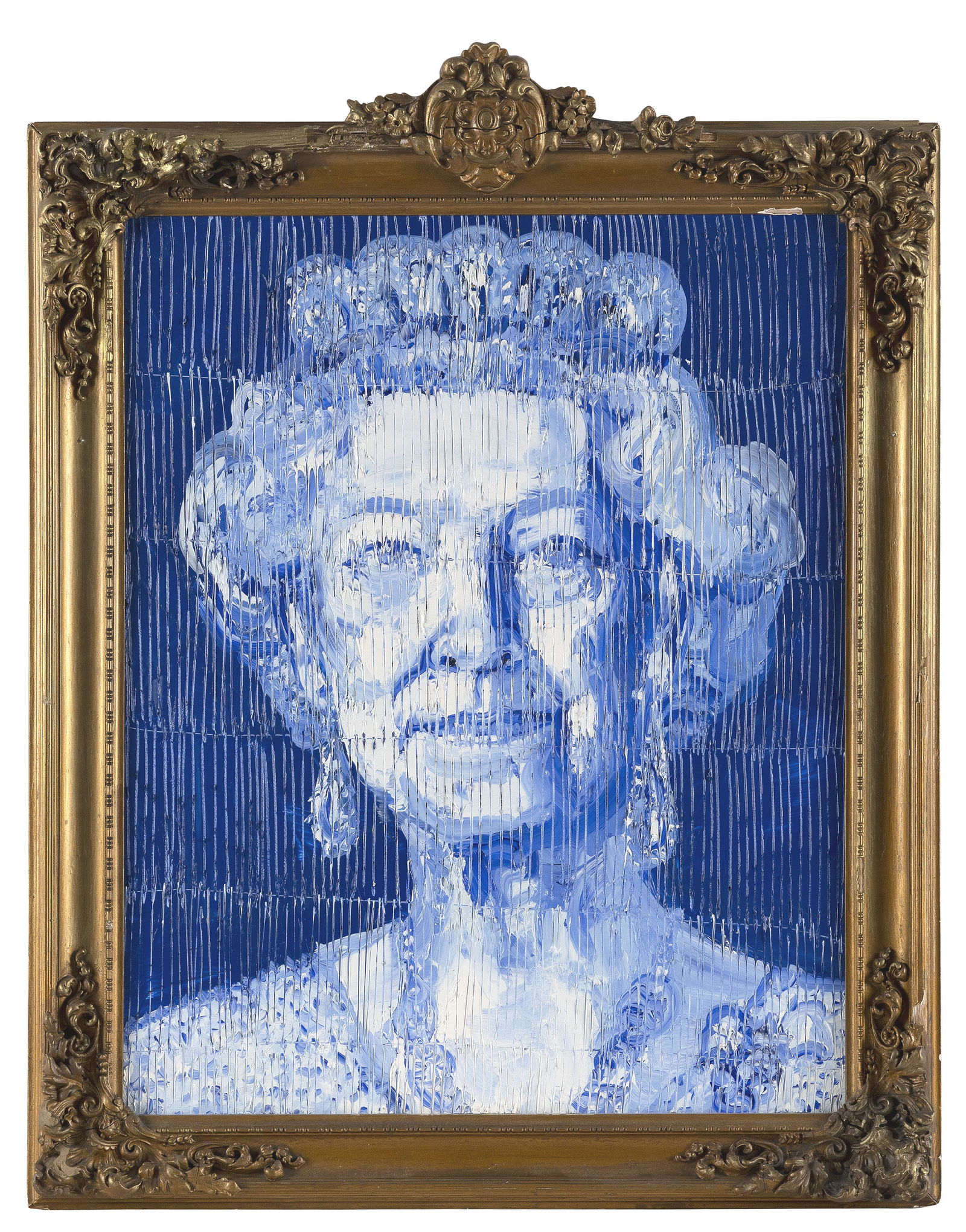 HUNT SLONEM (New York/Louisiana/India, b. 1951), “HRH Queen Elizabeth”., Oil on wood, (1 of 2)