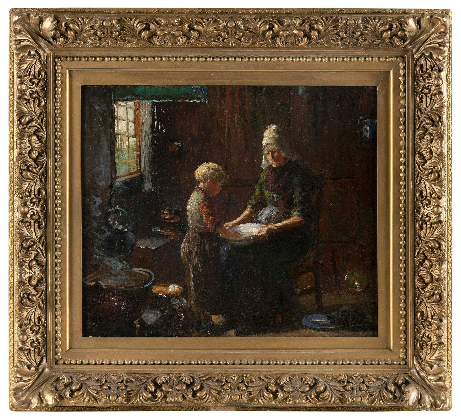 ABBOTT FULLER GRAVES (Massachusetts/Maine, 1859-1936), Mother and child., Oil on canvas, 15” x: ABBOTT FULLER GRAVESMassachusetts/Maine, 1859-1936Mother and child. Oil on canvas, 15” x 18”. Framed 23.5” x 26”.