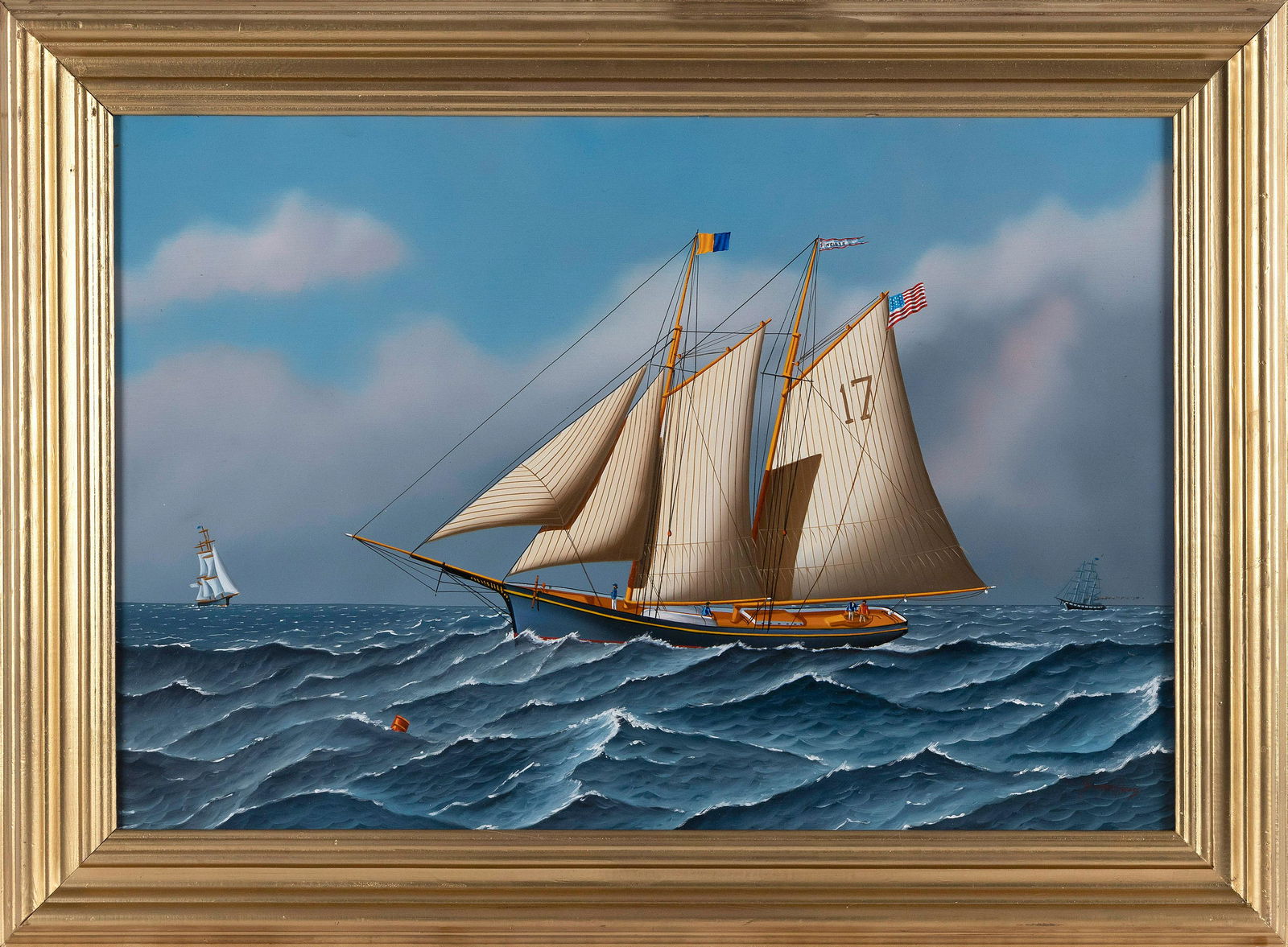 JEROME HOWES (New York/Massachusetts/Vermont, b. 1955), Pilot boat 17., Oil on masonite, 20" x (1 of 2)