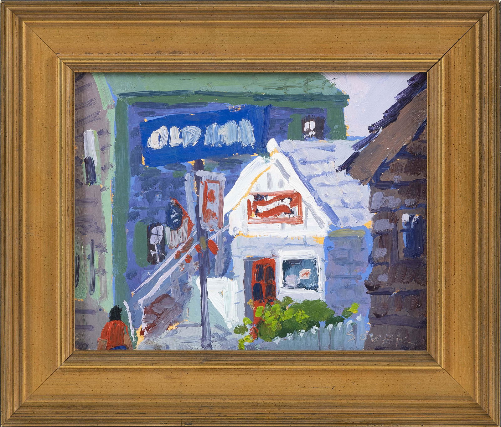 CHARLES P. SOVEK (Massachusetts, 1937-2007), The Ice Cream Store, Rockport, Massachusetts., Oil on (1 of 2)