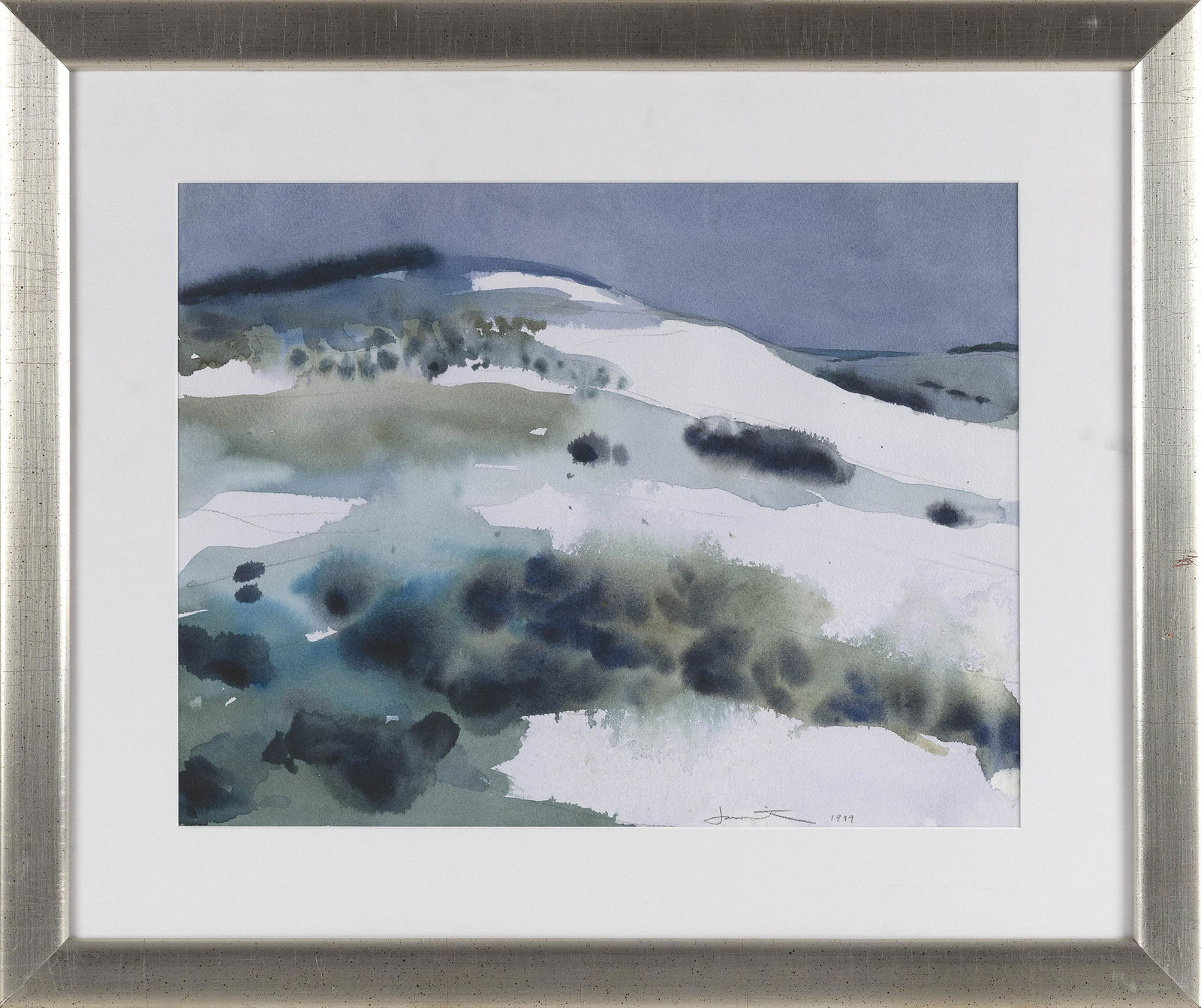 JOEL JANOWITZ (New York, b. 1945), Provincetown dunes., Watercolor on paper, 12” x 16”: JOEL JANOWITZNew York, b. 1945Provincetown dunes. Signed and dated lower right “Janowitz 1999".Watercolor on paper, 12” x 16” sight. Framed 19” x 23”.