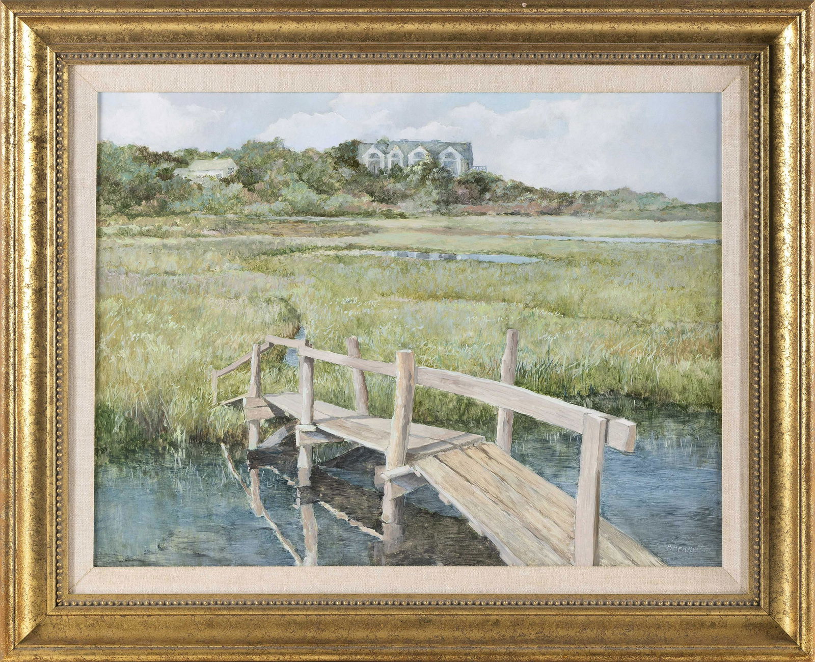 BETSY BENNETT (Massachusetts, 1928-2007), Footbridge at Red River, Harwich, Massachusetts., Egg (1 of 2)