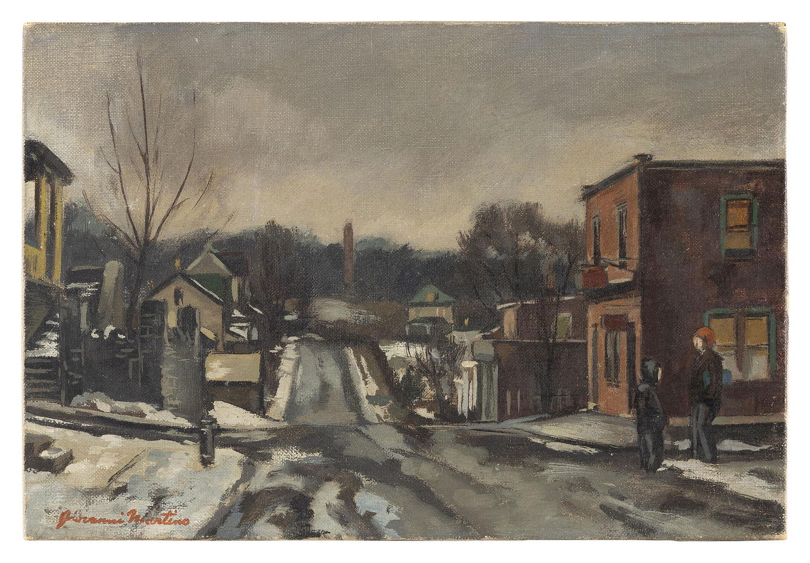 GIOVANNI MARTINO (Pennsylvania, 1908-1997), “Gray Day”., Oil on canvas, 8” x (1 of 2)