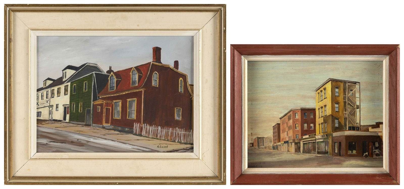 AMERICAN SCHOOL (Early to Mid-20th Century,), Two city scenes (1 of 5)