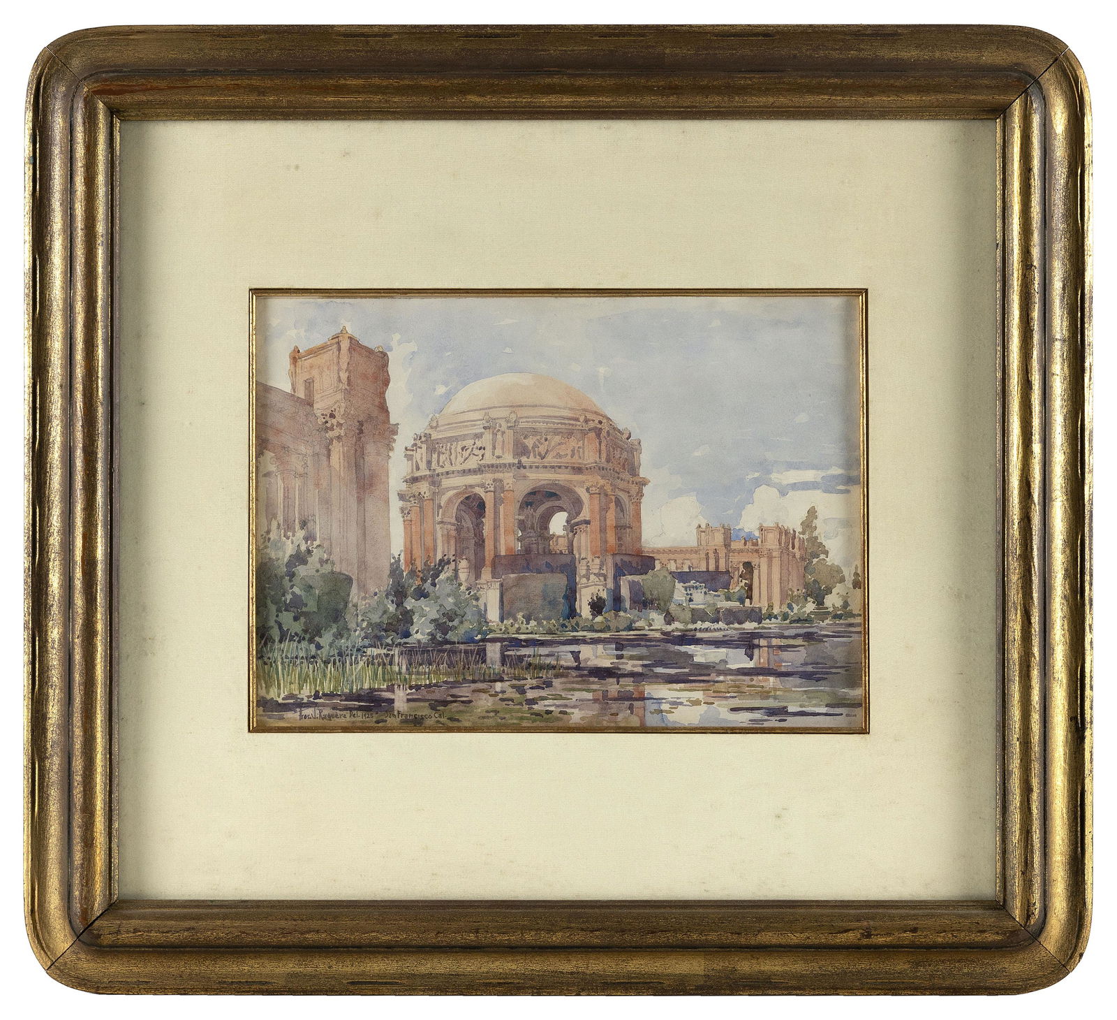 THOMAS RAQUERE (20th Century,), San Francisco Palace of Fine Arts, 1925., Watercolor on paper, (1 of 2)