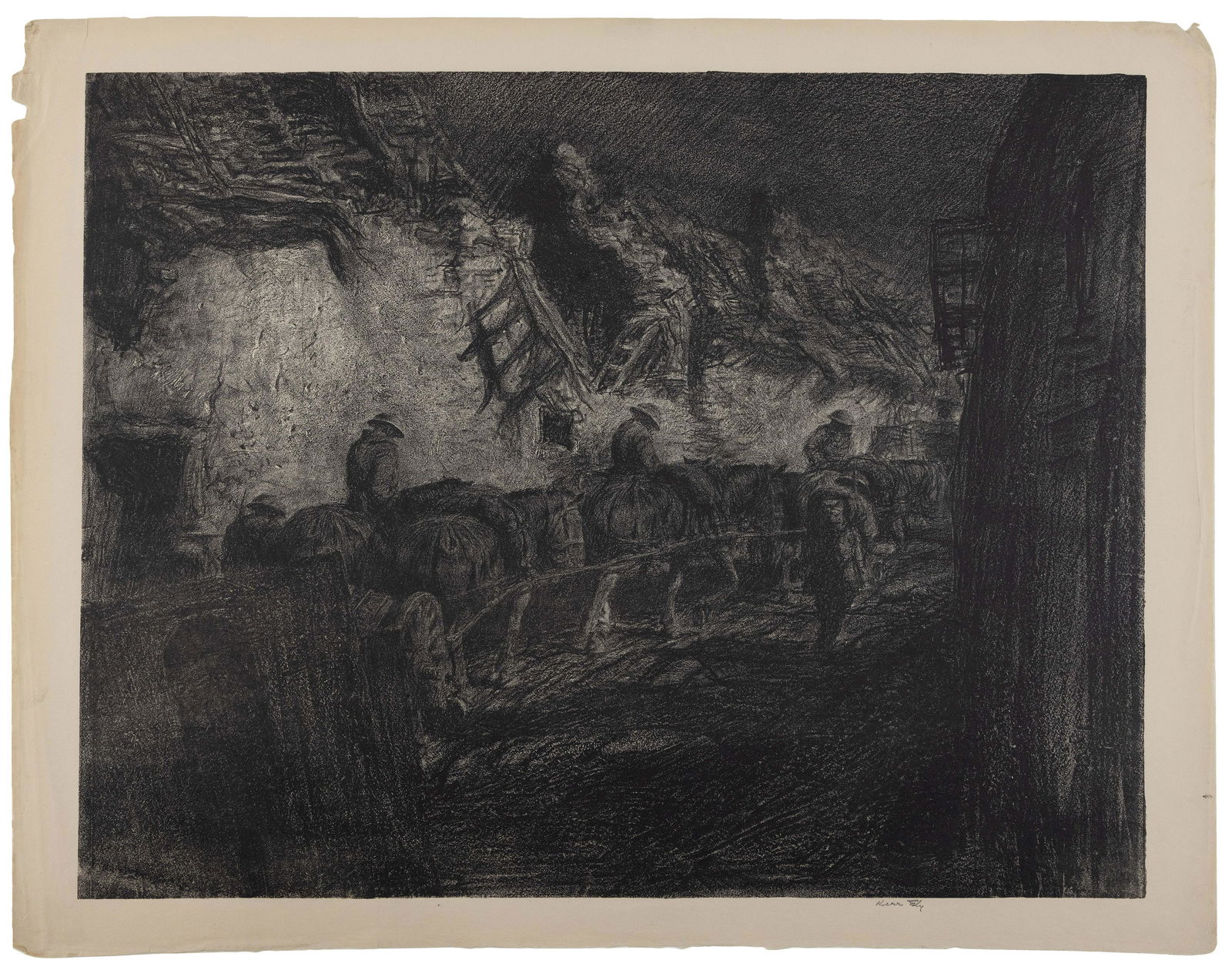 KERR EBY (Connecticut/Canada, 1889-1946), The Night March, 1919-20., Lithograph, 15.75” x (1 of 1)