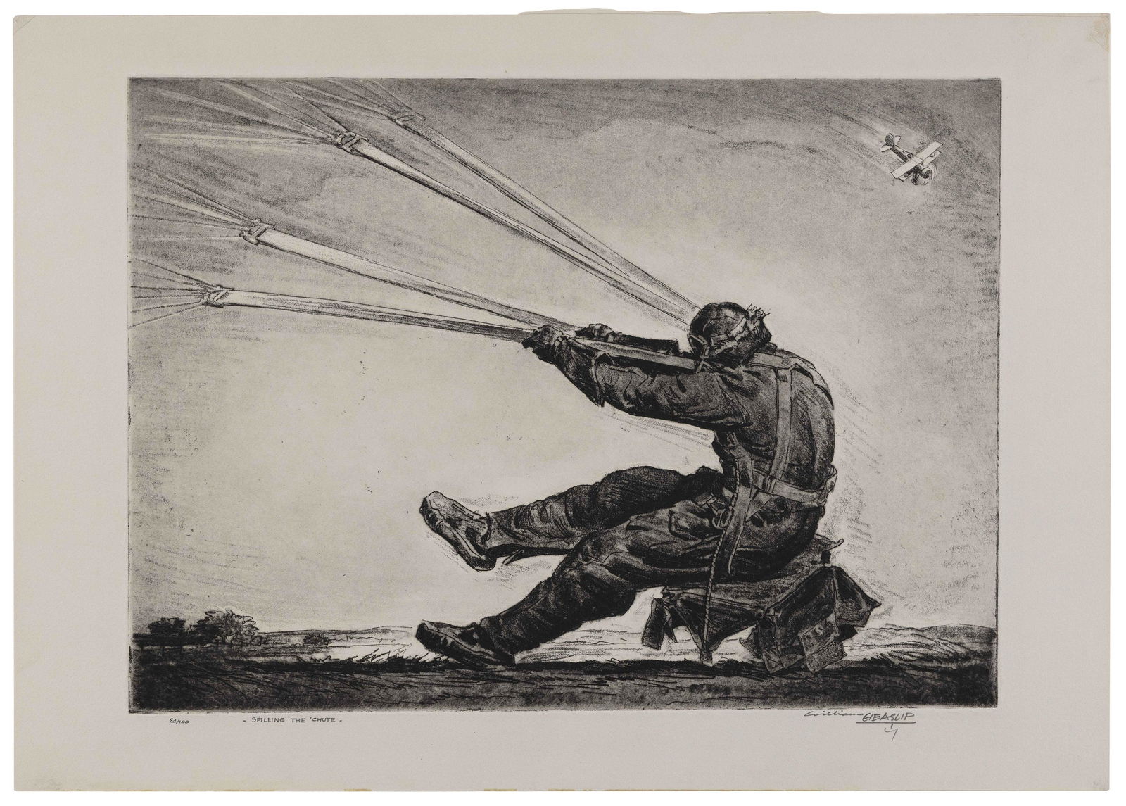 WILLIAM JOHN HEASLIP (New York/New Jersey/Canada, 1898-1970), "Spilling the Chute"., Etching, (1 of 1)