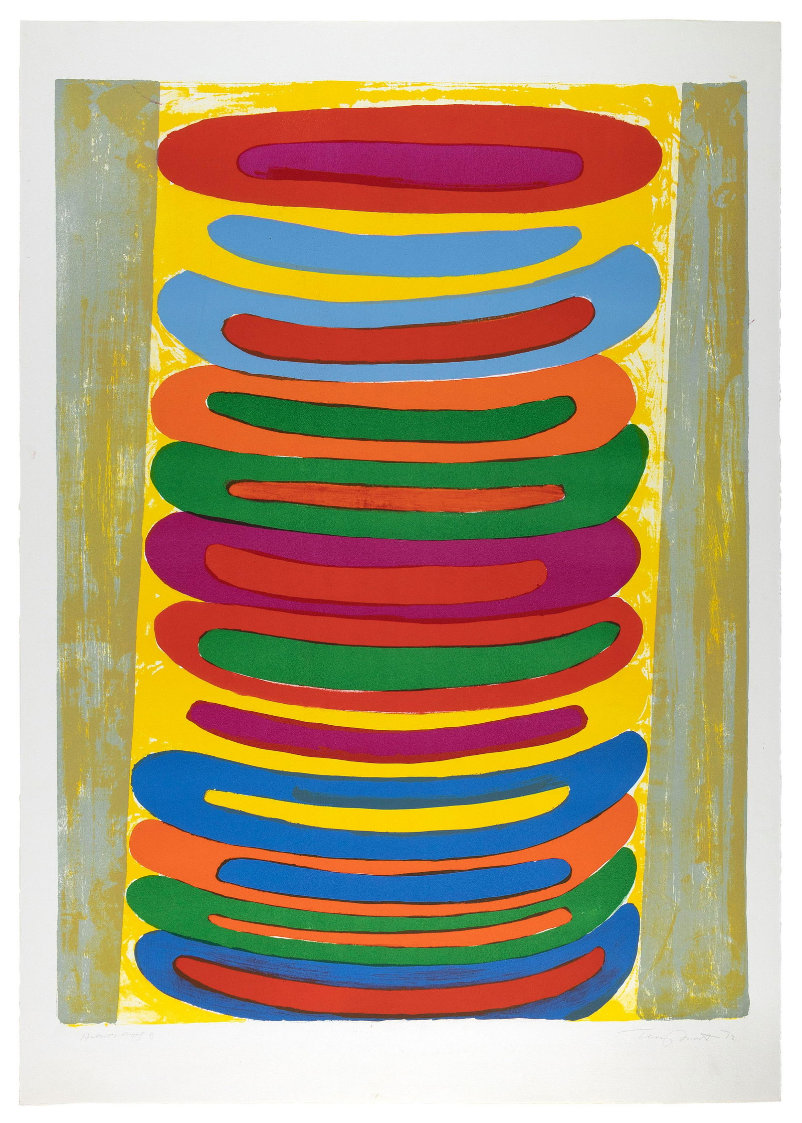 SIR TERRY FROST (England, 1915-2003), Zebra, 1972., Color lithograph on BFK Rives paper, 31” x (1 of 1)