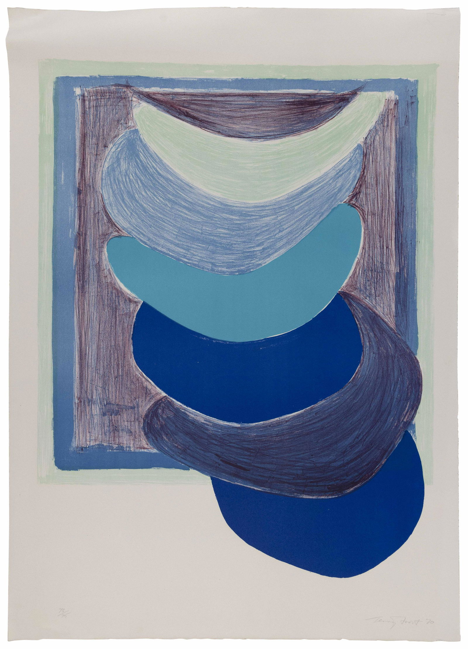 SIR TERRY FROST (England, 1915-2003), Blue Suspended Form, 1970., Color lithograph on BFK Rives (1 of 1)