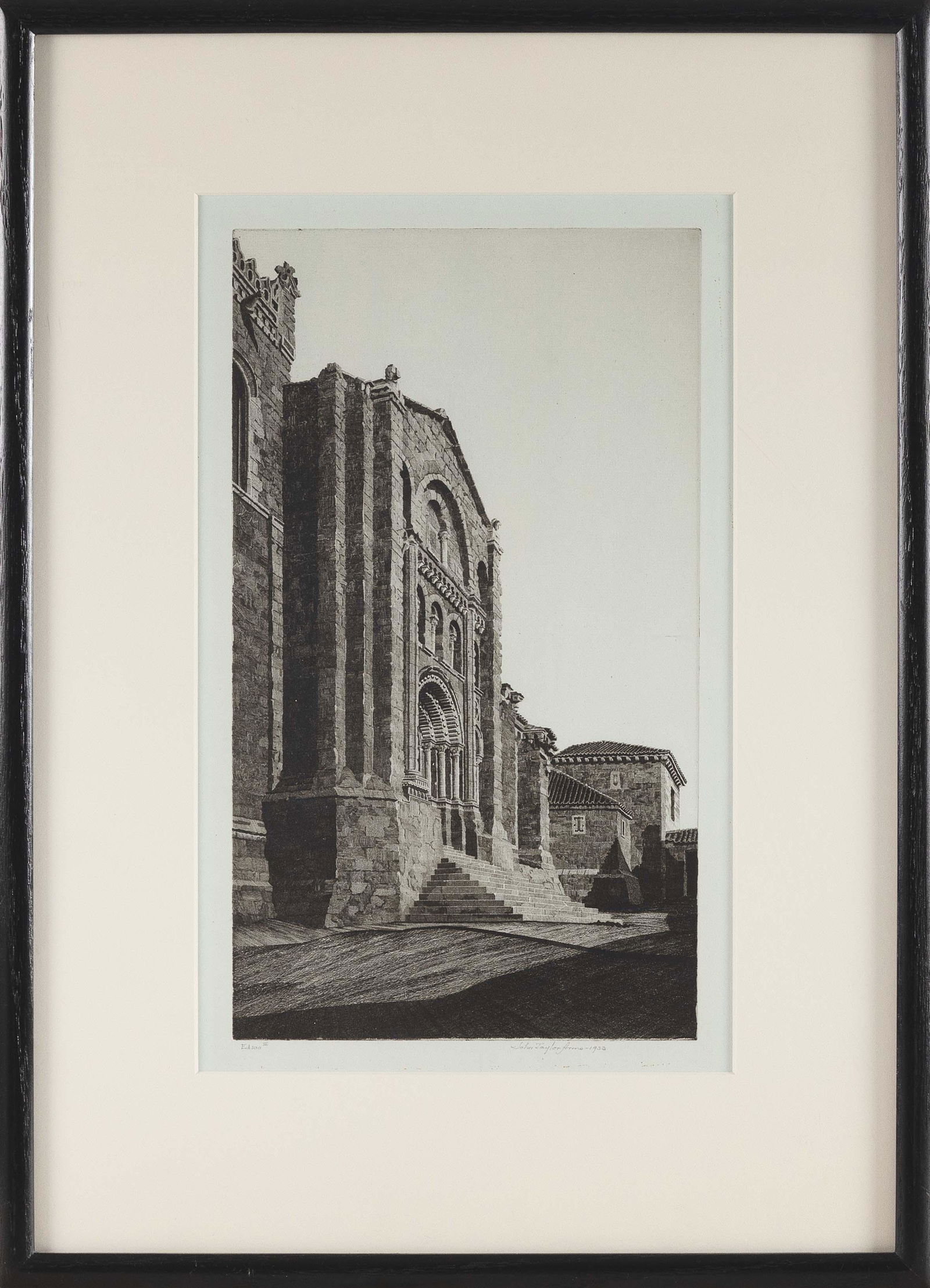 JOHN TAYLOR ARMS (Connecticut/Maryland/Massachusetts/District of Columbia/New York, 1887-1953), Two: JOHN TAYLOR ARMSConnecticut/Maryland/Massachusetts/District of Columbia/New York, 1887-1953Two etchings: 1) ''Puerto del Obispo, Zamora'', 1933. Number nine from the Spanish Church series. Signed, dat