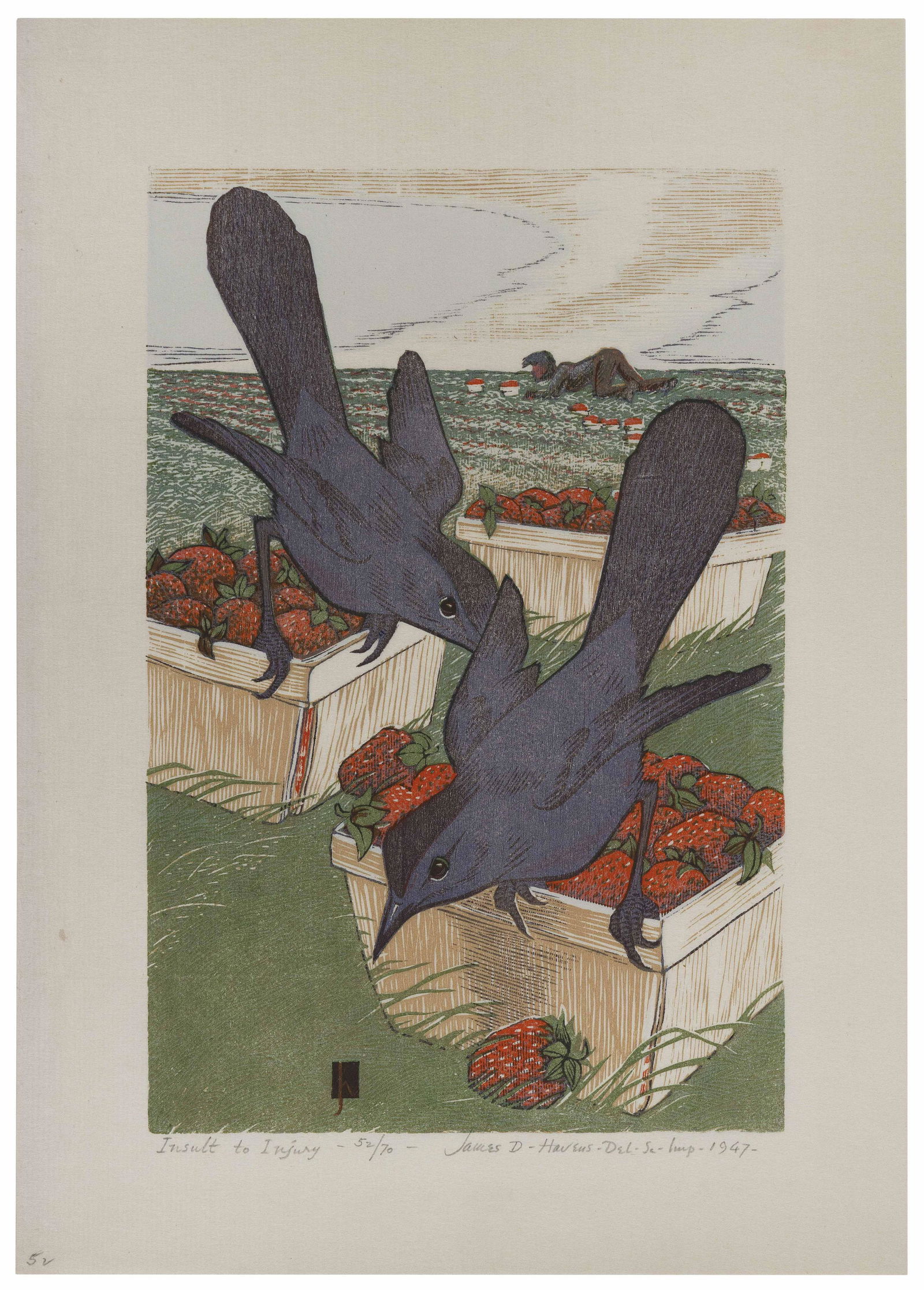 JAMES DEXTER HAVENS (New York, 1900-1960), Four color woodblocks:, From 5.5” x 5.75” to (1 of 4)