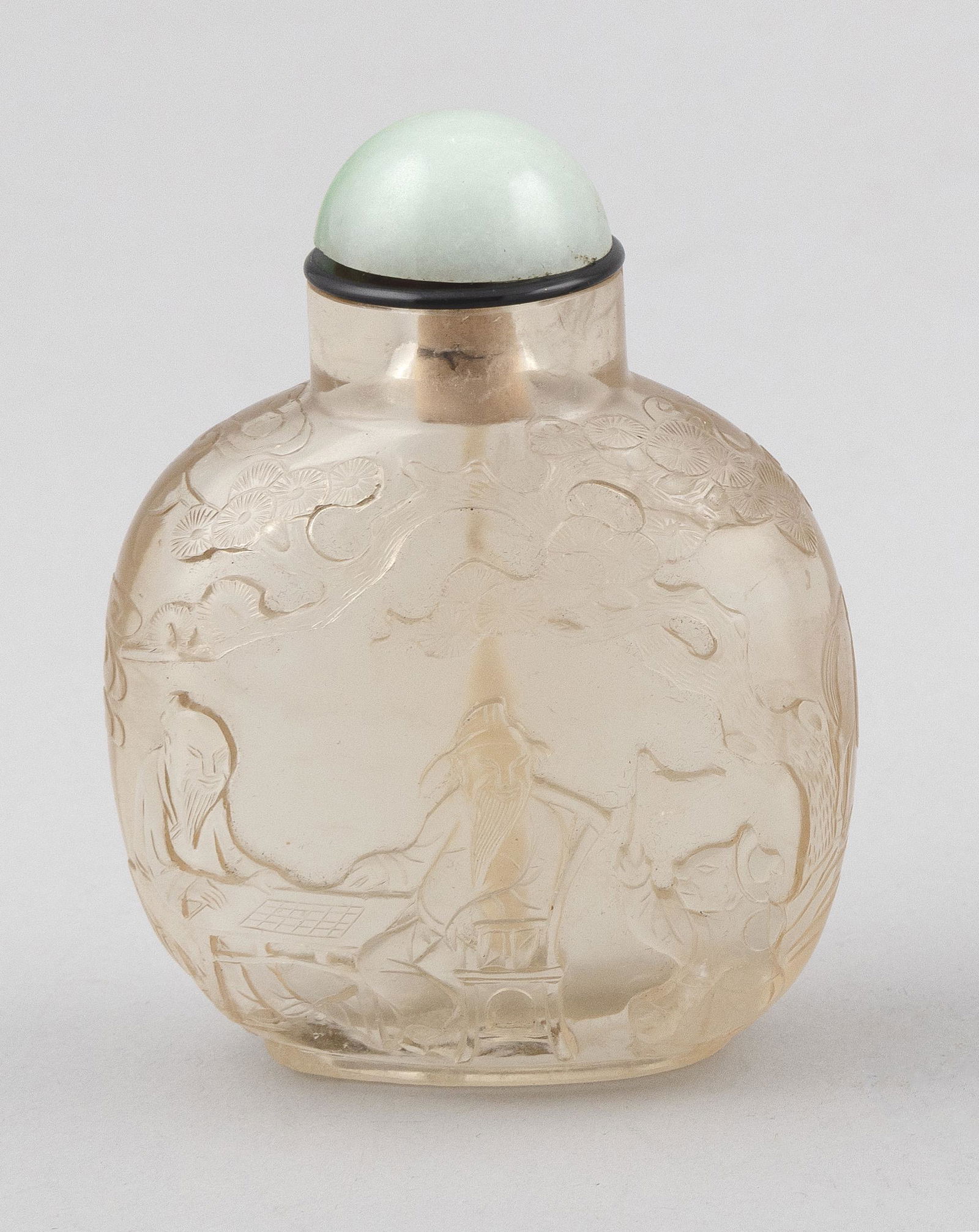 OVERSIZED CHINESE CRYSTAL SNUFF BOTTLE Late 19th Century Height 3.25". (1 of 8)