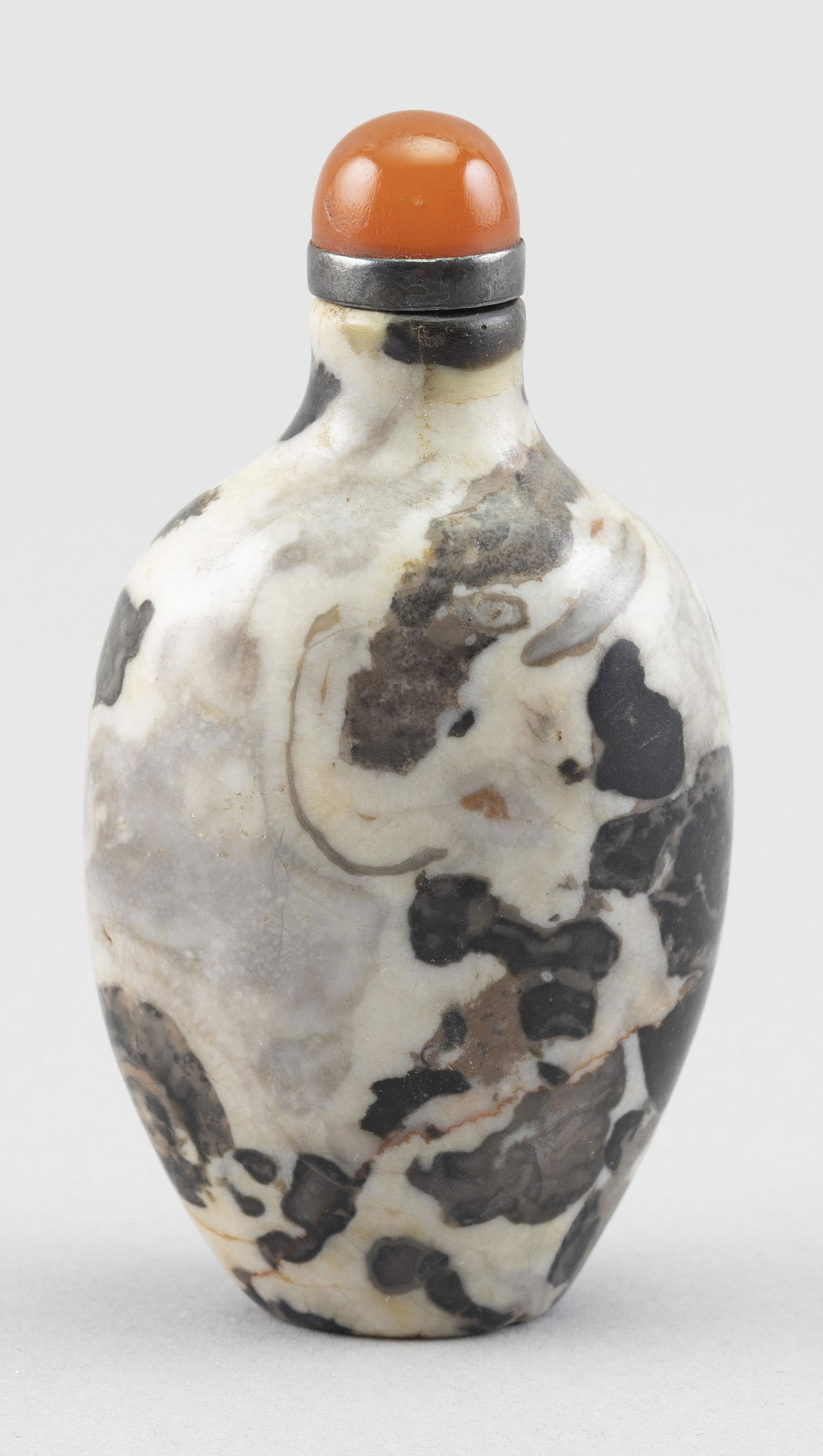 CHINESE PUDDINGSTONE SNUFF BOTTLE Late 19th Century Height 2.7". (1 of 3)