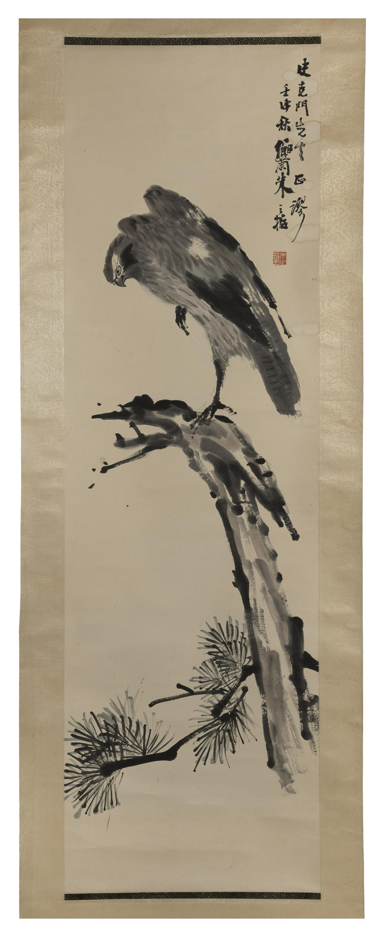 JAPANESE SCROLL PAINTING Meiji Period On paper, 53" x 17". (1 of 1)