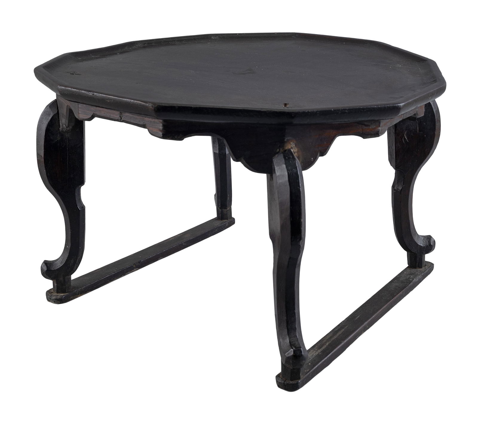 KOREAN WOOD LOW TABLE Joseon Dynasty, 19th/20th Century Height 10.5”. Top 17.5” x (1 of 2)