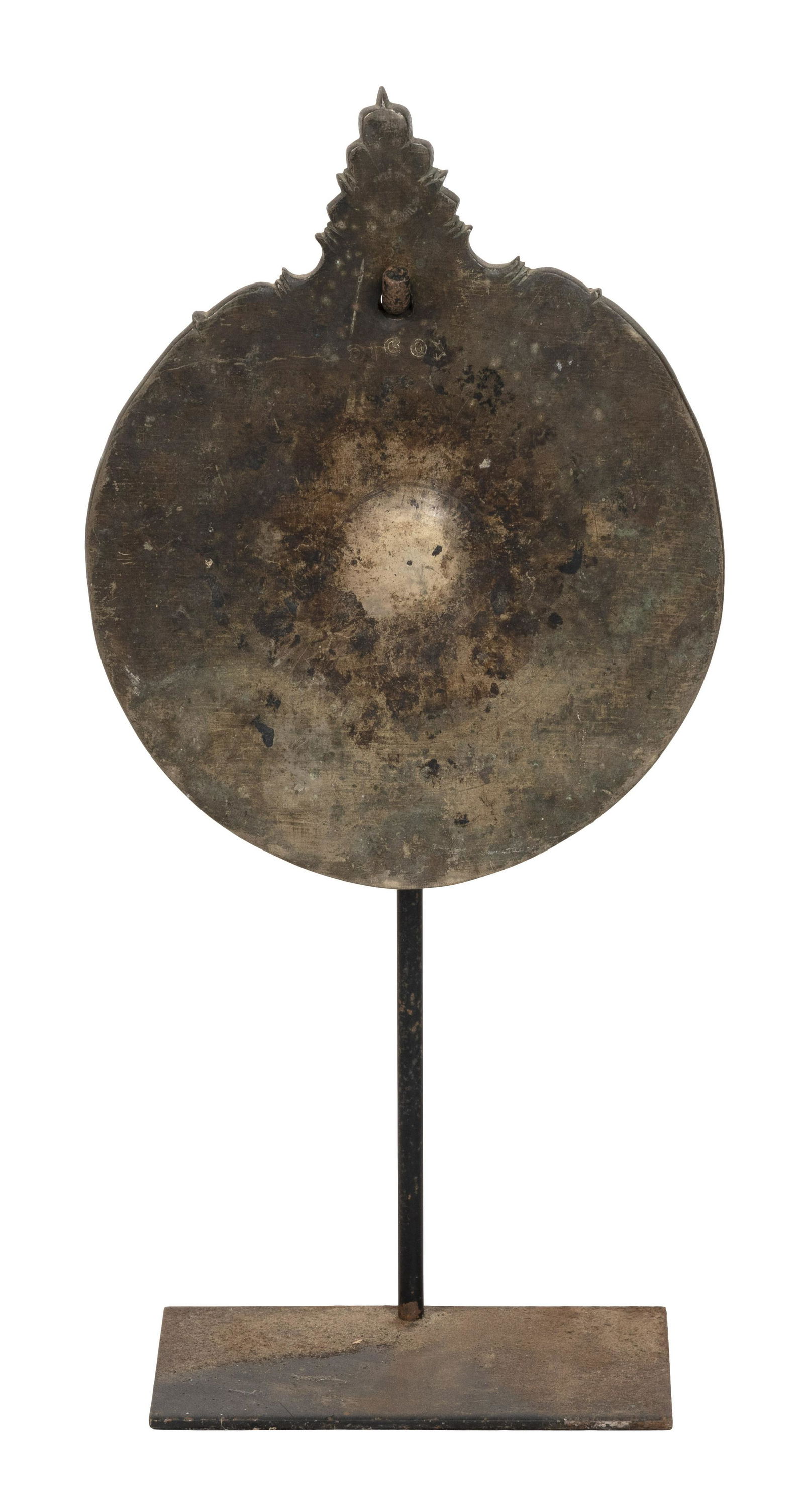 BURMESE BRONZE GONG 19th Century or Earlier Height 15”. Length 12”. With stand. (1 of 2)