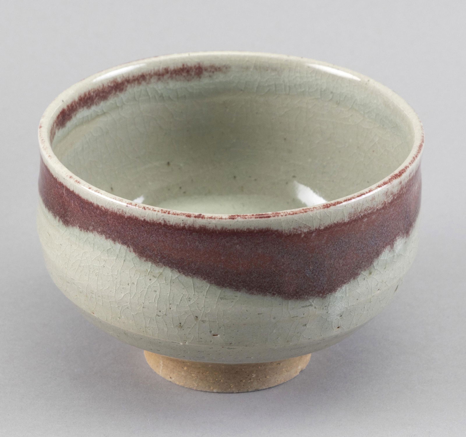 JAPANESE KAZUWA WARE RED COPPER GLAZE CHAWAN Meiji Period Height 3.5”. Diameter 5.5”. (1 of 2)