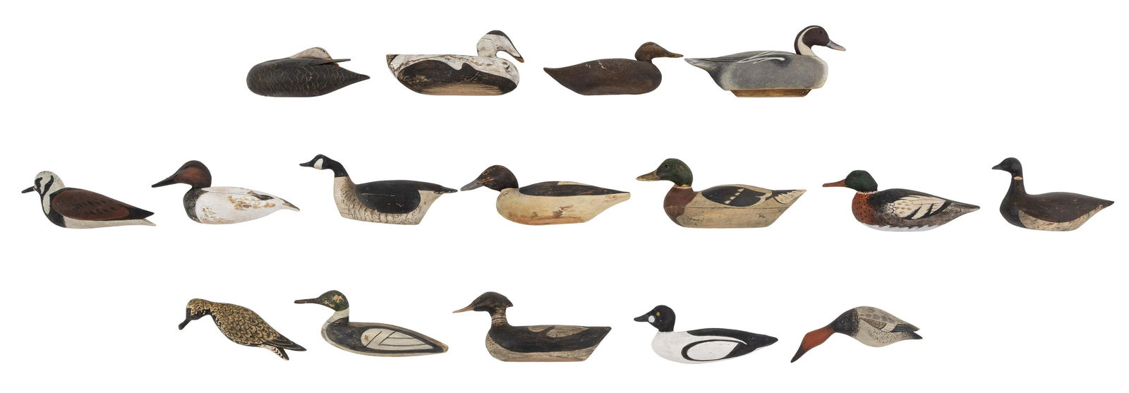 SIXTEEN FRANK ADAMO DECOY PINS Contemporary Lengths from 3” to 4”. (1 of 2)
